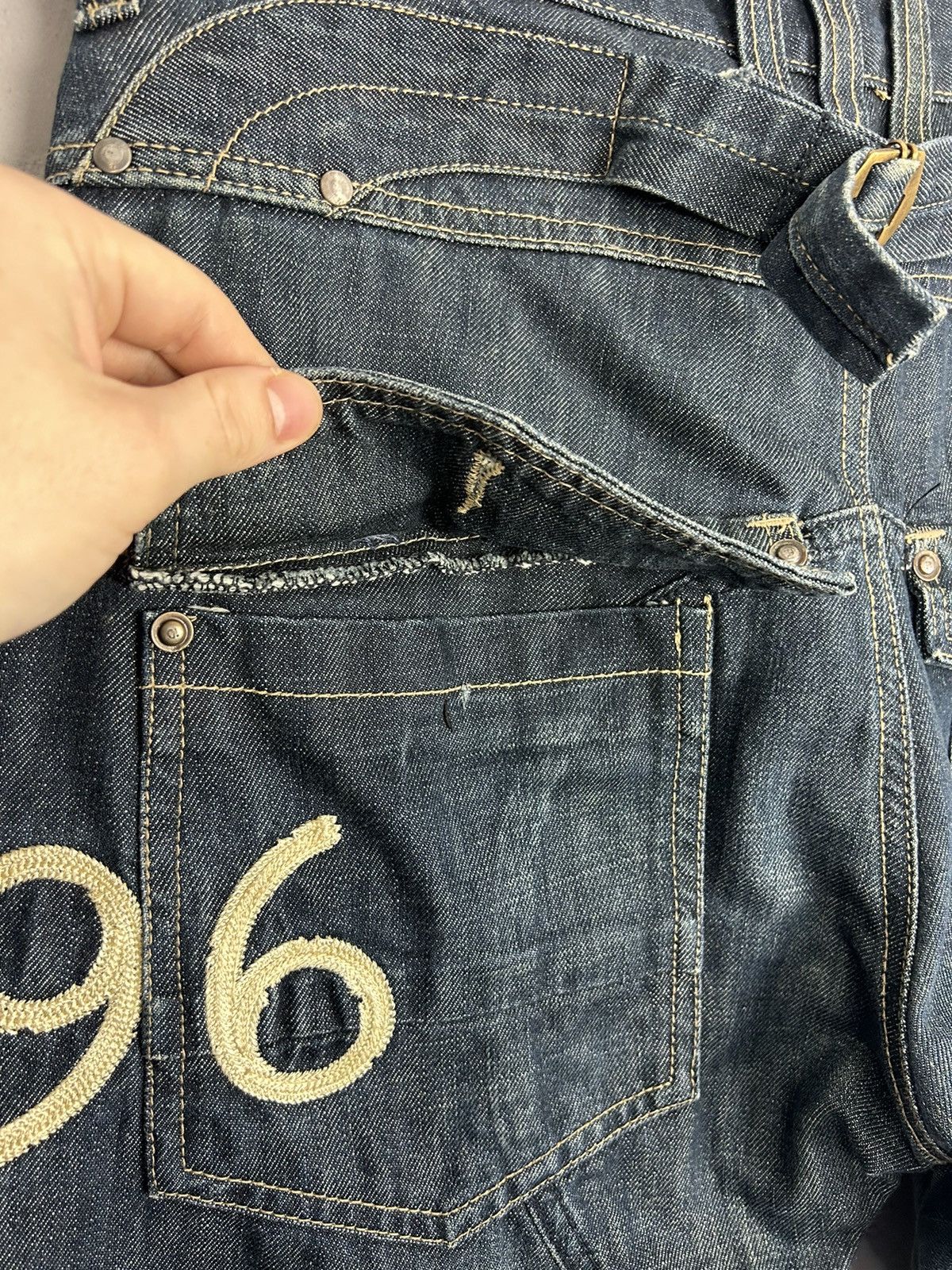 G-Star G-Star Raw Elwood 96 Jeans Distressed Denim Workwear Style Size US 35 - 7 Thumbnail