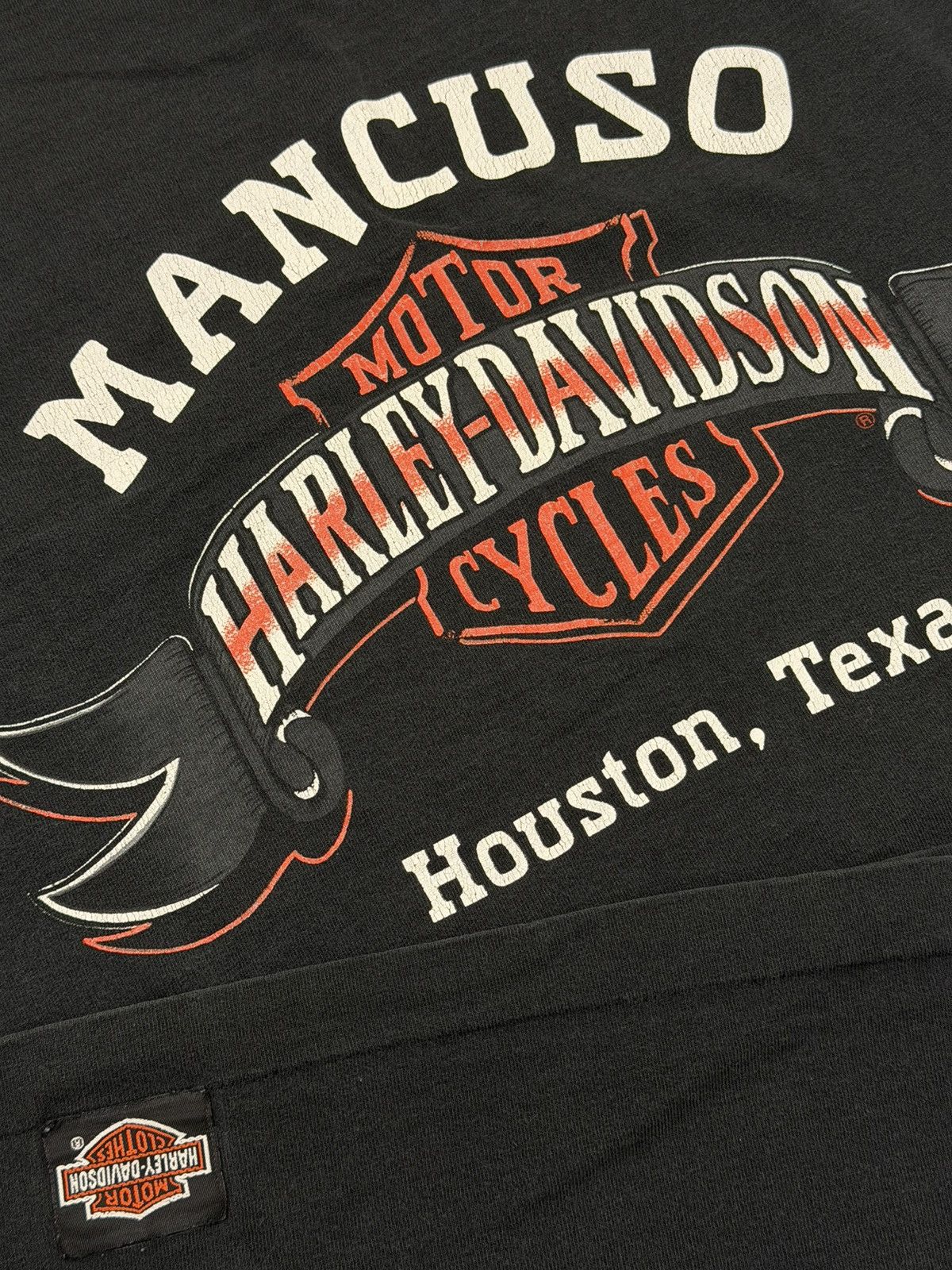 Harley Davidson Vintage 80s Harley Davidson Mancuso Houston TX 1987 FOTL Tee Size US XL / EU 56 / 4 - 10 Thumbnail