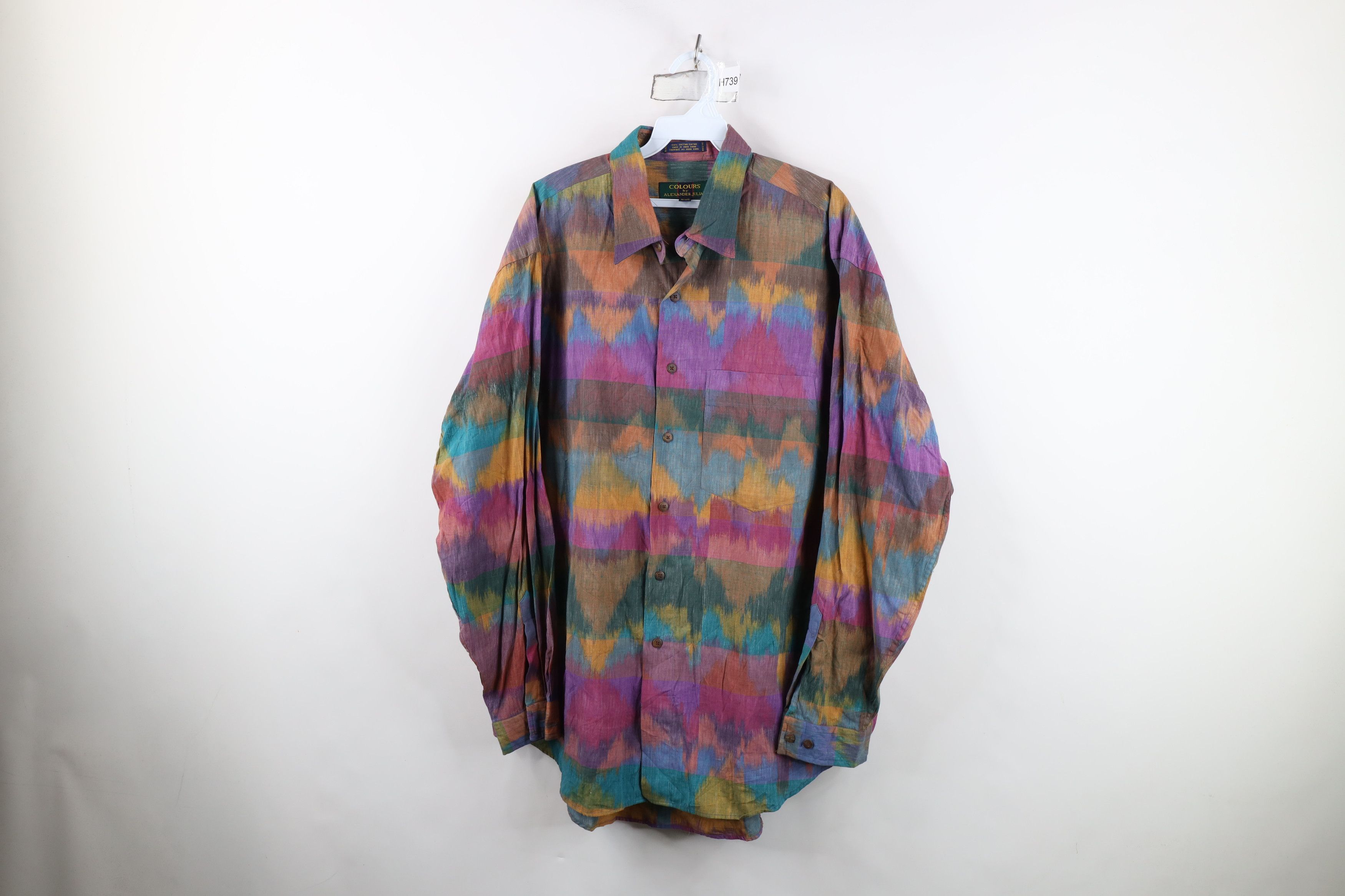 Vintage Vintage 90s Streetwear Gauzy Cotton Collared Button Shirt Size US L / EU 52-54 / 3 - 1 Thumbnail