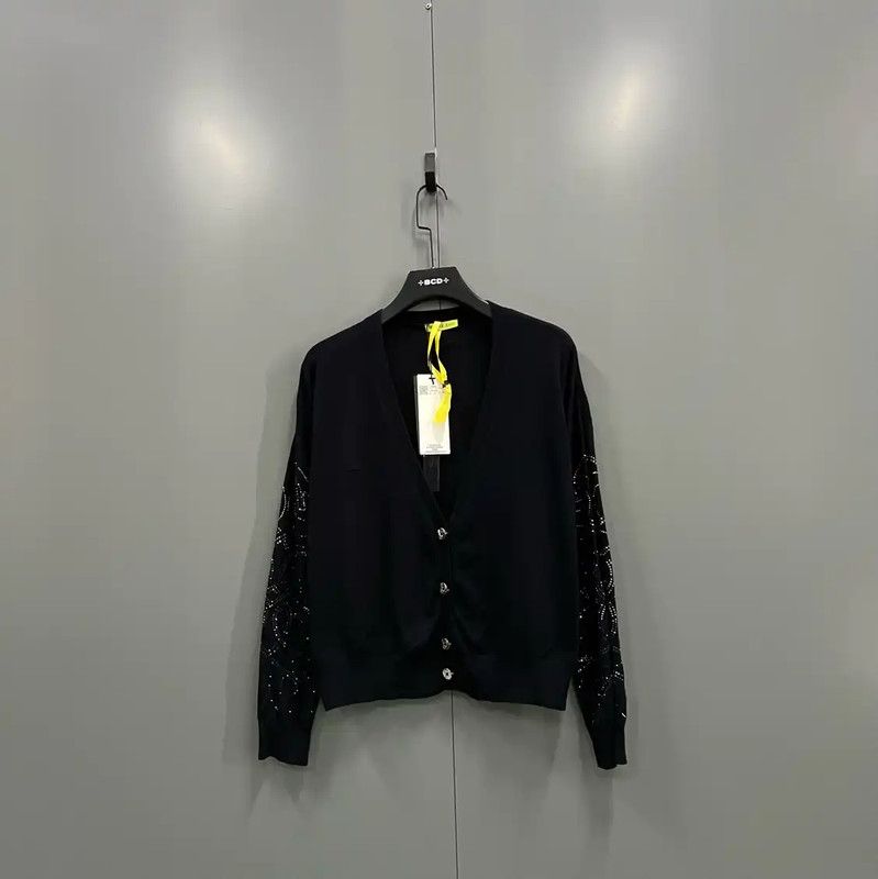 Versace Versace Black Wool Long Sleeve Cardigan 0089 Size M / US 6-8 / IT 42-44 - 1 Thumbnail