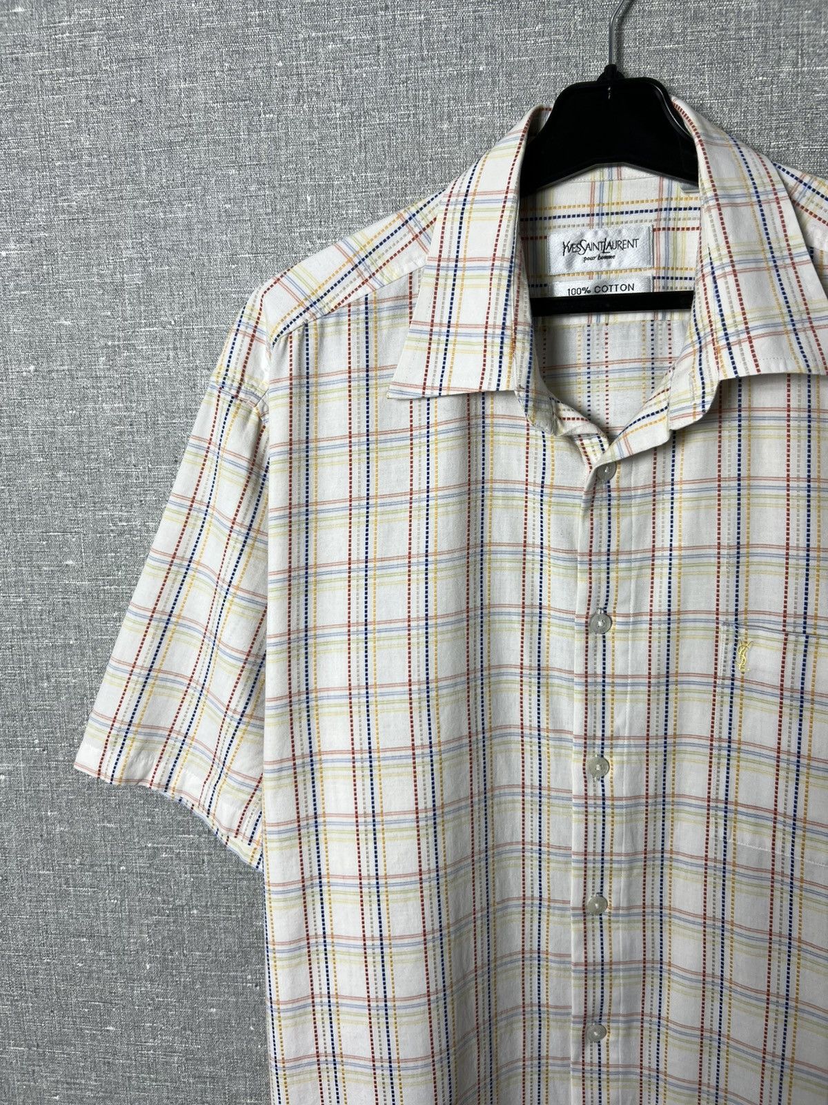 Yves Saint Laurent Vintage Yves Saint Laurent YSL Button Up Short Sleeve Shirt Size US L / EU 52-54 / 3 - 3 Thumbnail