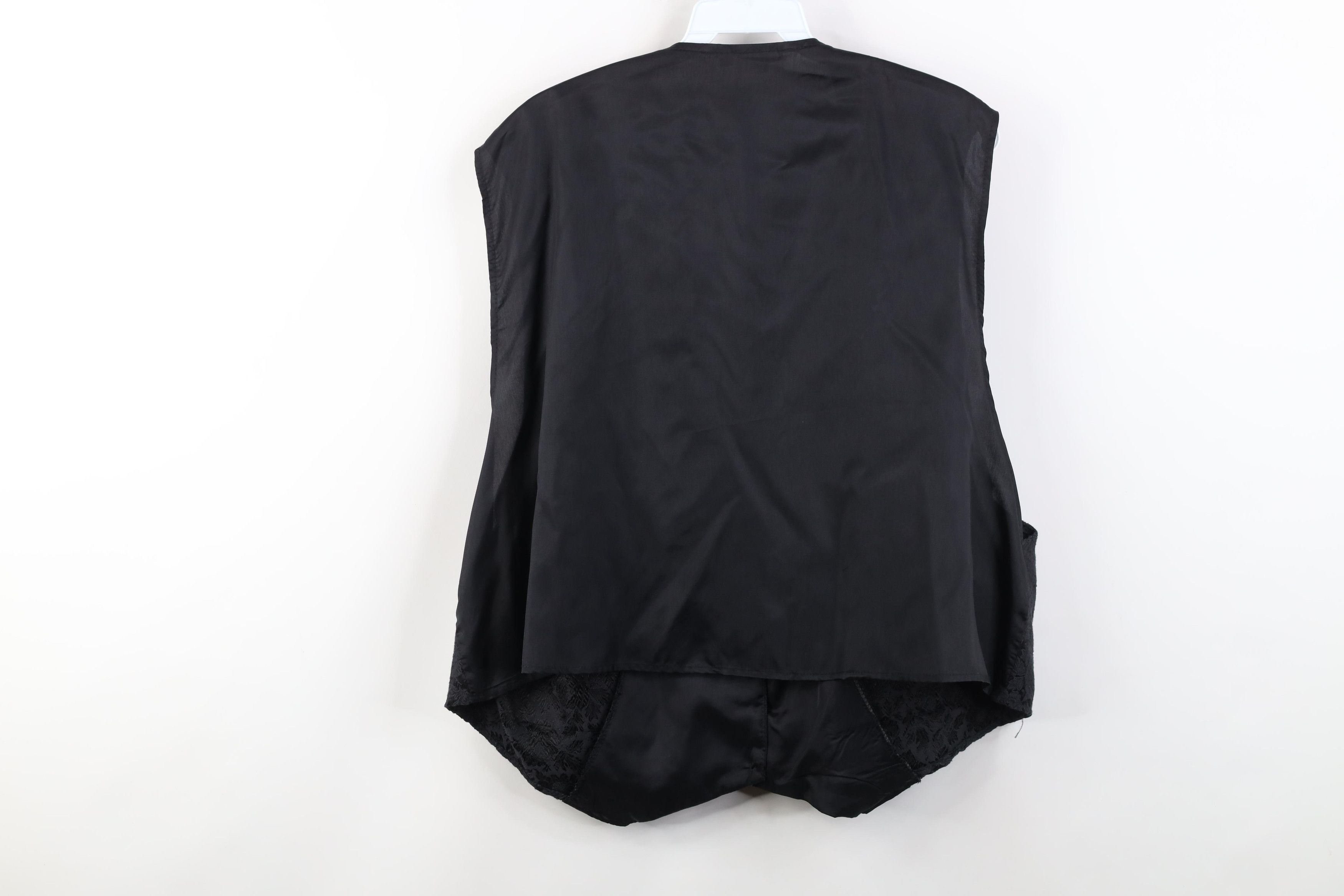Vintage Vintage 90s Streetwear Flower Button Suit Vest Jacket Black Size 3XL / US 20-22 - 11 Thumbnail