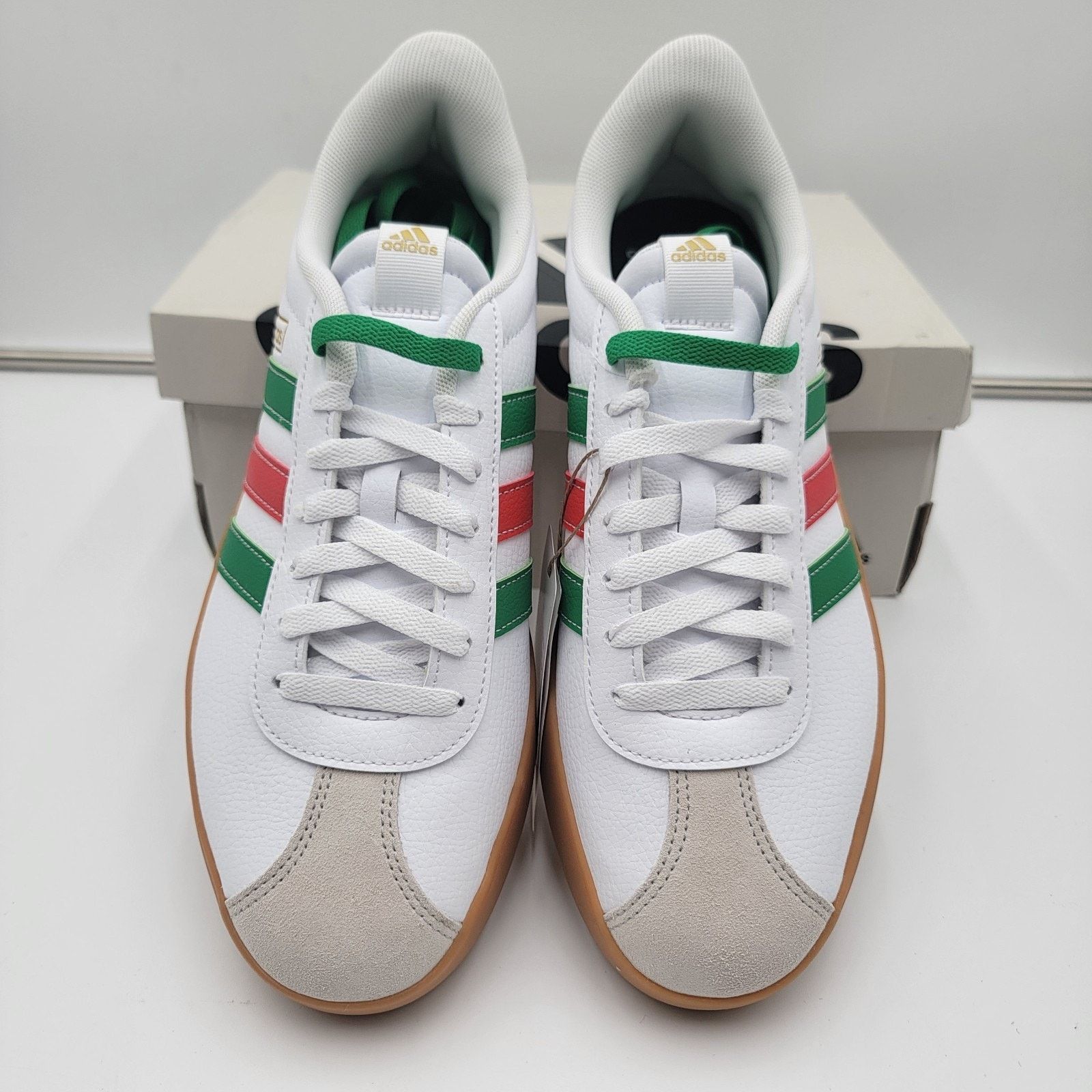 Adidas Adidas Men's VL Court 3.0 Skate Shoes White Red Green Size 9 Size US 9 / EU 42 - 4 Thumbnail