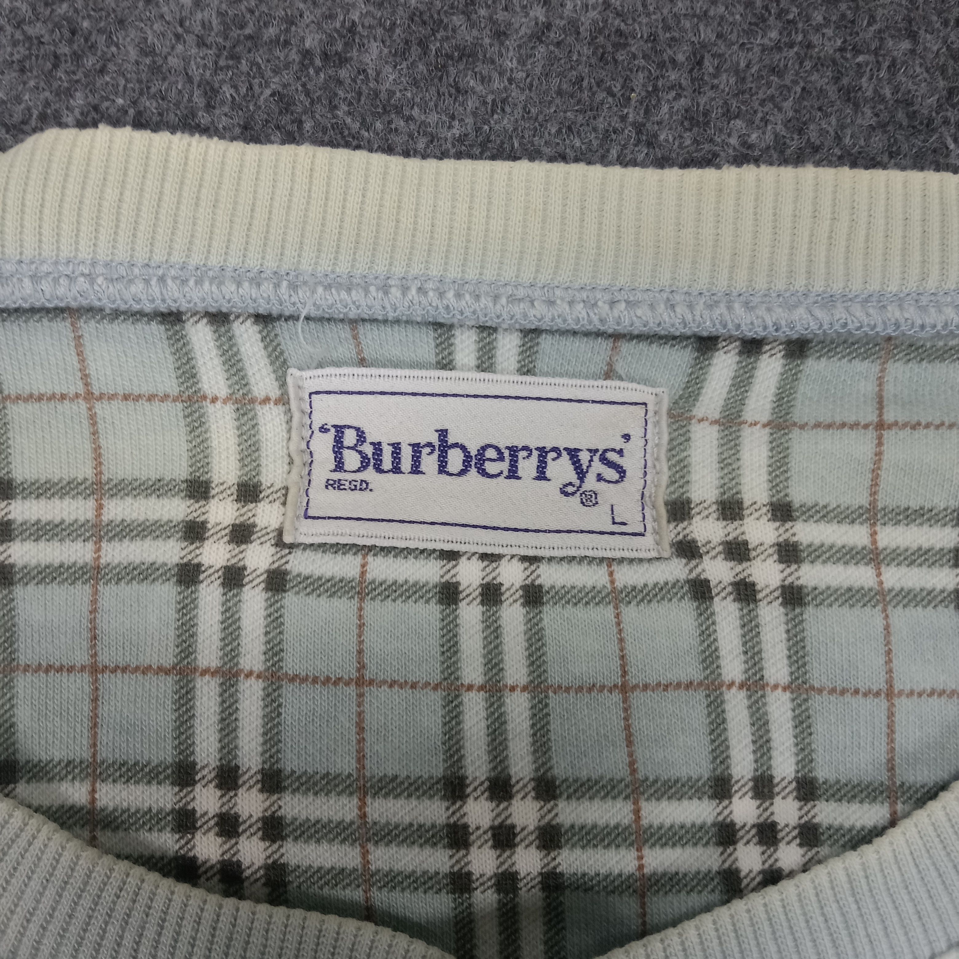 Burberry × Vintage 90's Burberrys London Nova Check Sweatshirt Size US L / EU 52-54 / 3 - 3 Thumbnail