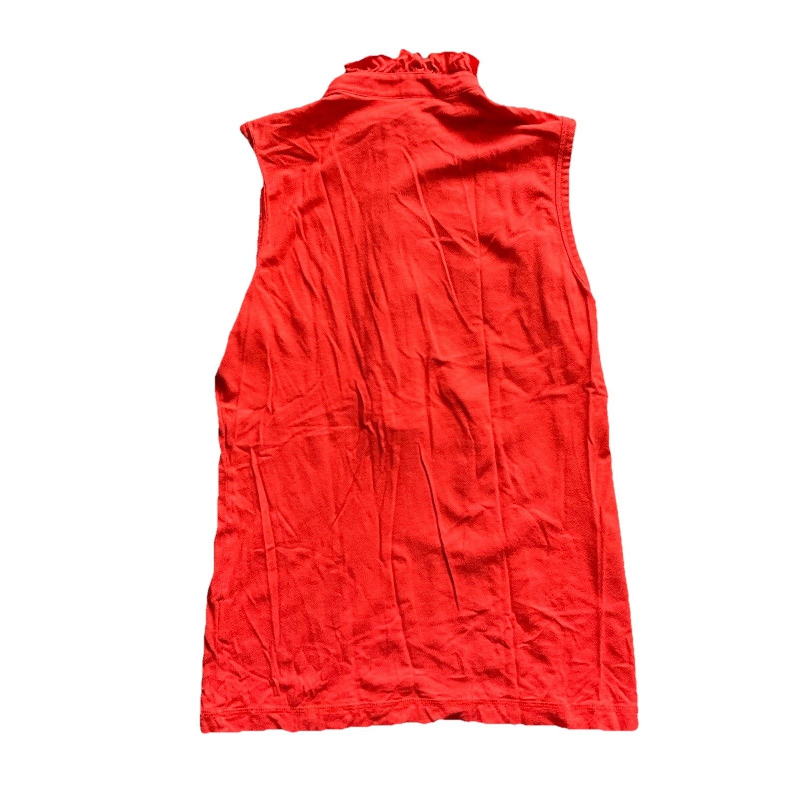 Tory Burch Tory Burch Red Orange Ruffle Sleeveless Polo Top Medium Size M / US 6-8 / IT 42-44 - 7 Thumbnail