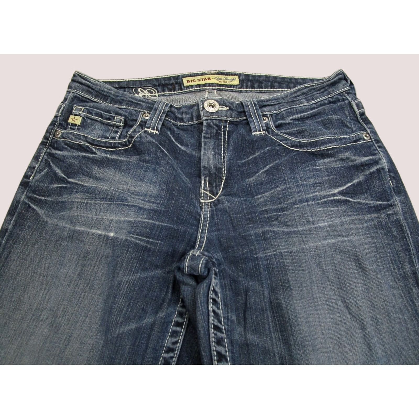 Denime BIG STAR Jeans Women 29 Blue Straight Mid Rise Denim 5-Pocket 30 Inseam Jeans Mens? Size 29" - 1 Thumbnail