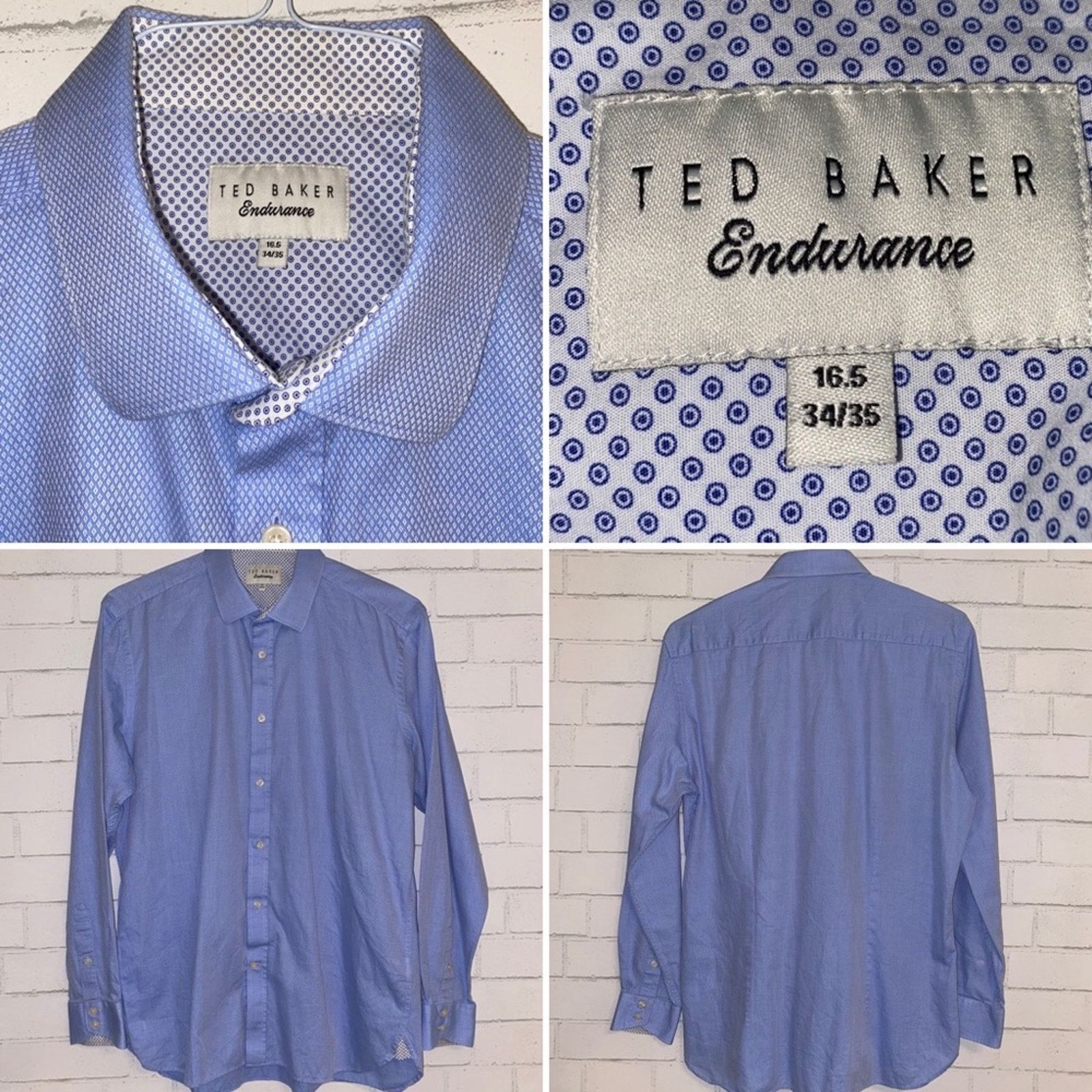 Ted Baker Ted Baker $120 Endurance Performance Shirt Blue 16.5” 34-35 Size US M / EU 48-50 / 2 - 1 Thumbnail
