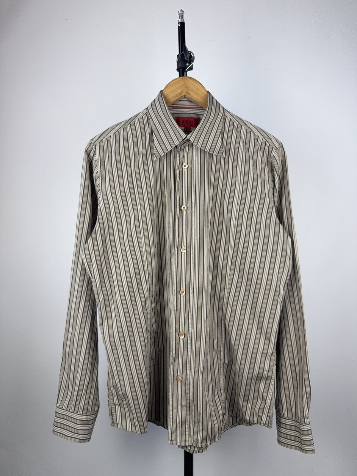 Hugo Boss Vintage 00s Luxury Hugo Boss Designer Striped pattern Shirt Size US M / EU 48-50 / 2 - 1 Thumbnail