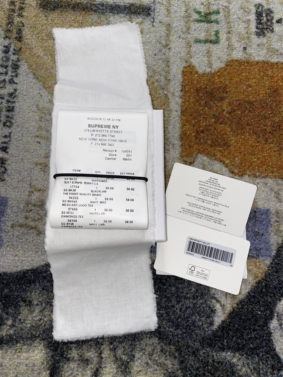 Pre-owned Maison Margiela X New York Supreme Mm6 Maison Margiela Receipts Wallet In White