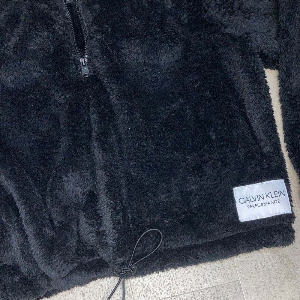 Calvin Klein Calvin Klein Performance, Black Cropped Sherpa Fleece 1/4 Zi Size XXL / US 16-18 / IT 52-54 - 9 Thumbnail