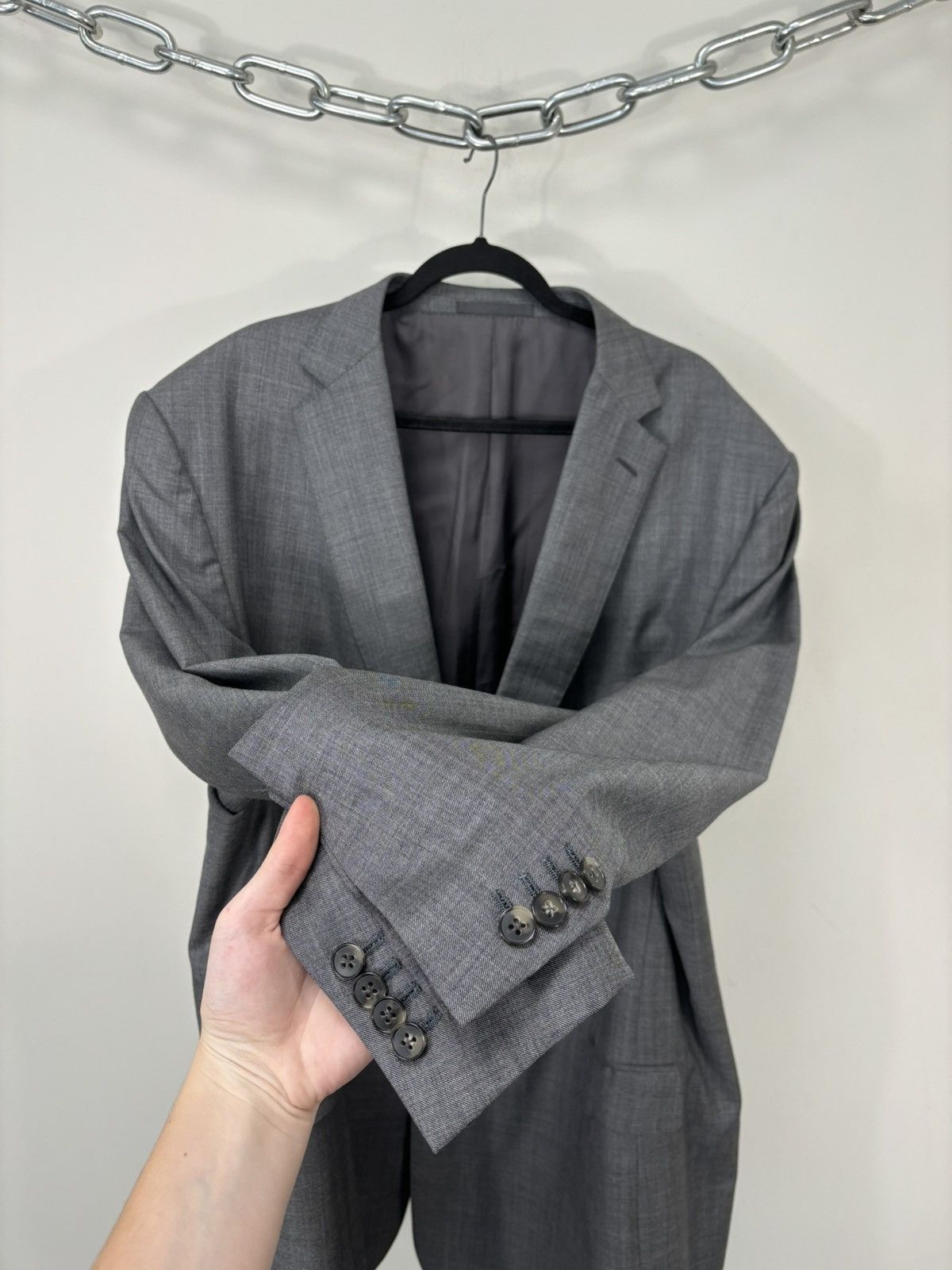 Ermenegildo Zegna Ermenegildo Zegna Su Misura Fit Rom Gray Formal Wool Suit Size 54L - 10 Thumbnail