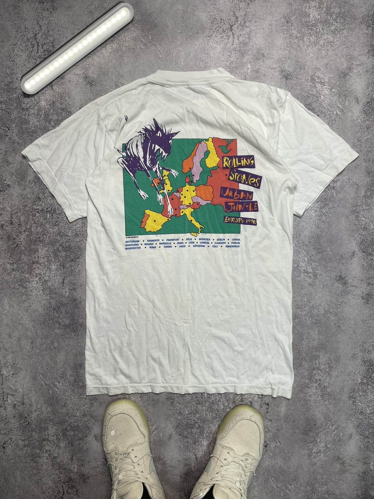 Band Tees × Vintage Vintage ROLLING STONES 1989 T Shirt Graphic Tee Band Tour Size US L / EU 52-54 / 3 - 7 Thumbnail
