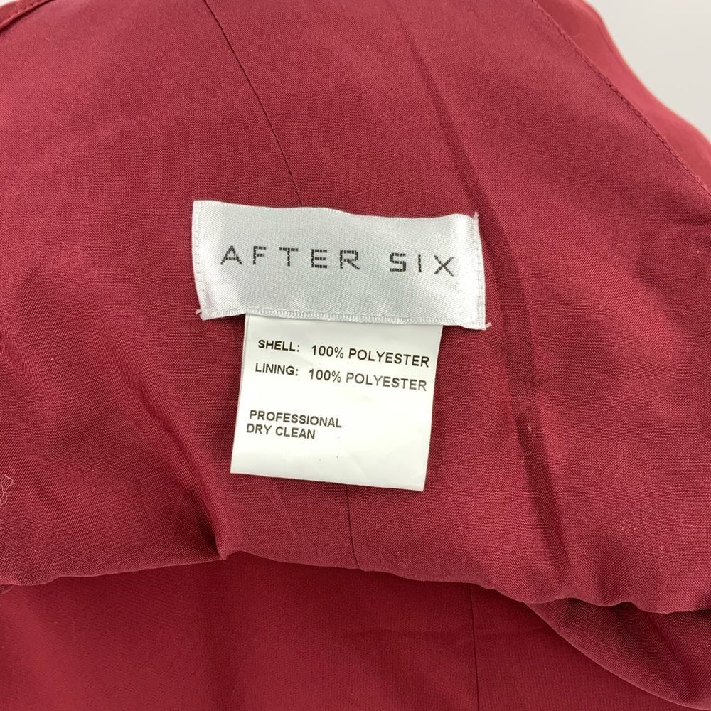 After Six After Six V Neck Burgundy Ruffle Evening Gown Size 6 NWT Size M / US 6-8 / IT 42-44 - 4 Thumbnail