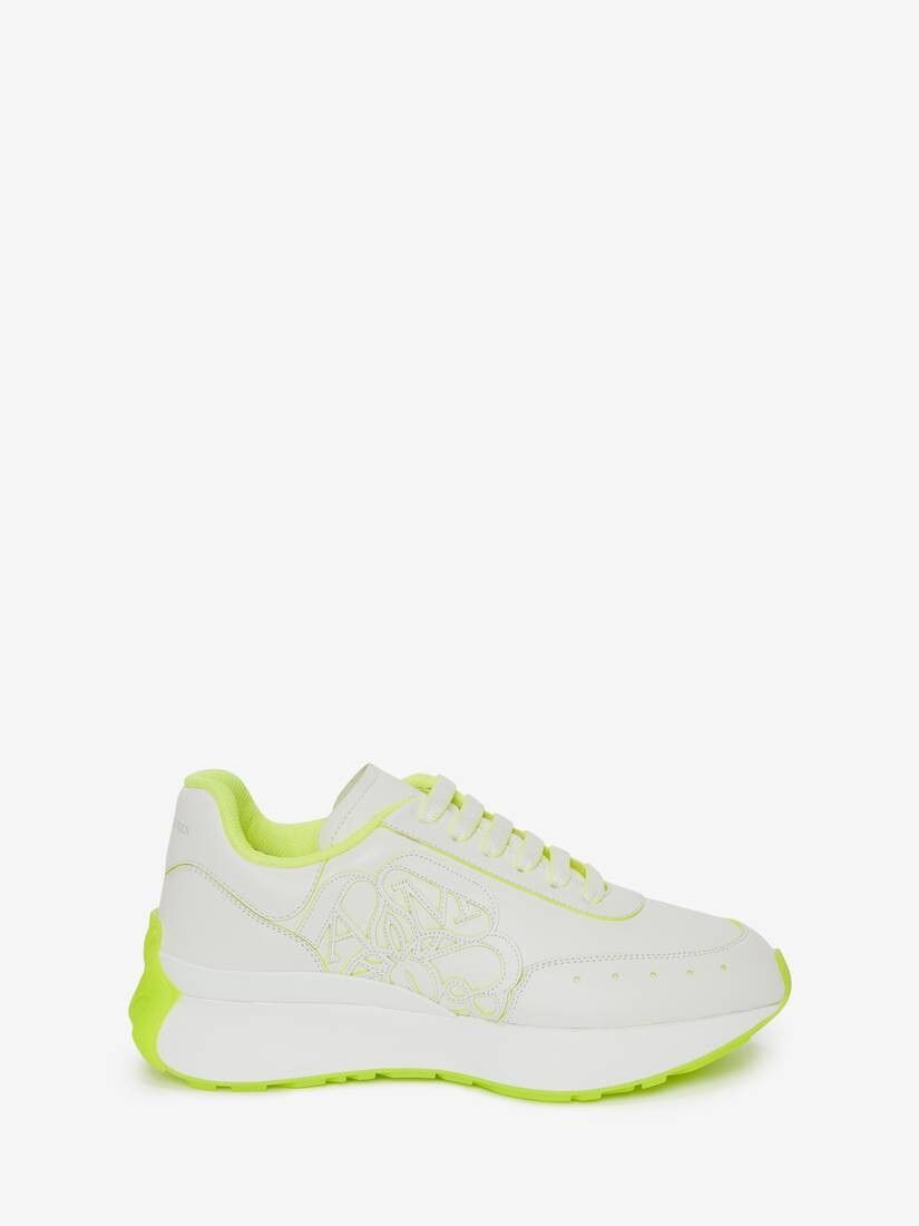 Alexander McQueen o1w1db10925 Sprint Runner in White/Yellow Size US 7 / IT 37 - 1 Thumbnail