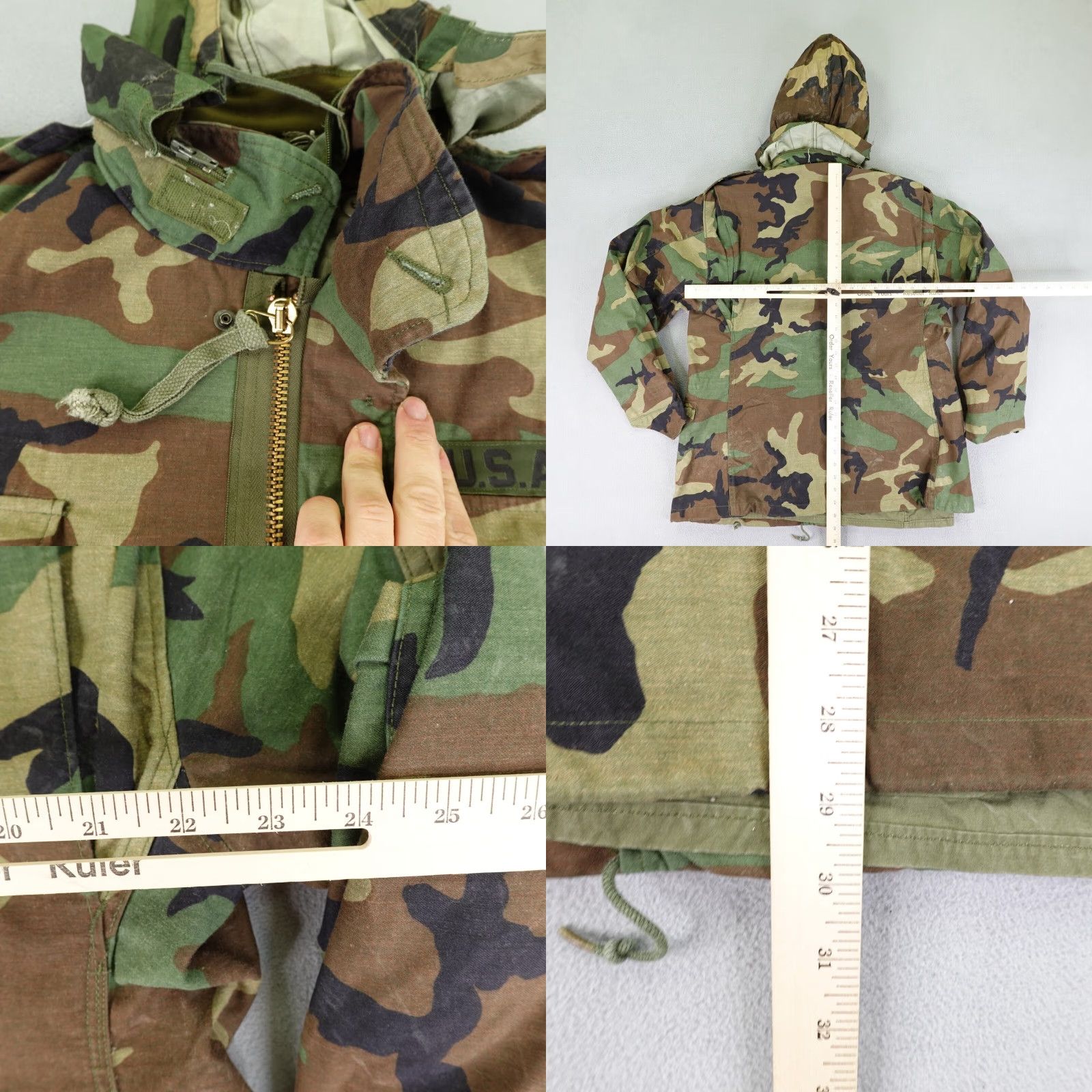 Vintage VINTAGE US Army Jacket Mens Medium Camouflage Coat 80s Military Outdoor Canvas Brown 80s Mens M Jacket Size US M / EU 48-50 / 2 - 8 Thumbnail