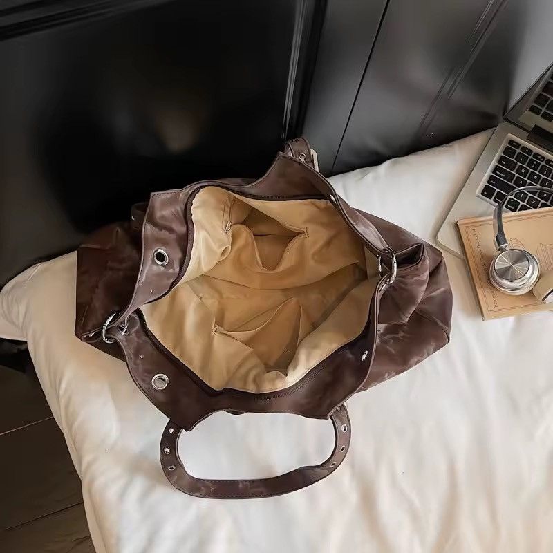 Other Designer Large Capacity PU Leather Bag Retro Handbag Size ONE SIZE - 9 Thumbnail
