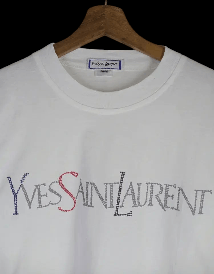 Yves Saint Laurent Vintage Yves Saint Laurent Spellout Logo Long Sleeve Tshirt Size US M / EU 48-50 / 2 - 1 Thumbnail