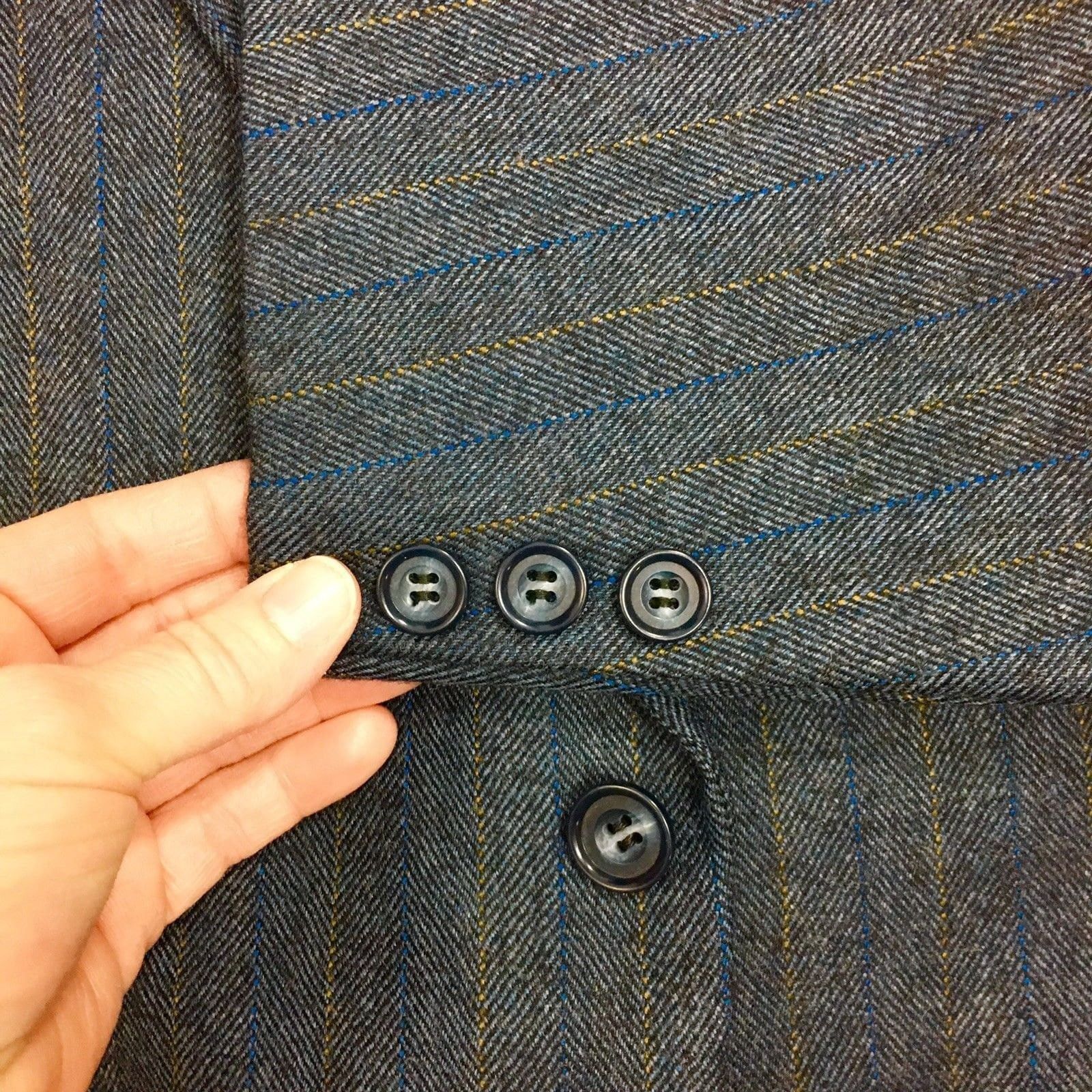 Other Vtg Boyd's Blue HERRINGBONE Sport Coat MoD Wool Jacket Size 42R - 4 Thumbnail