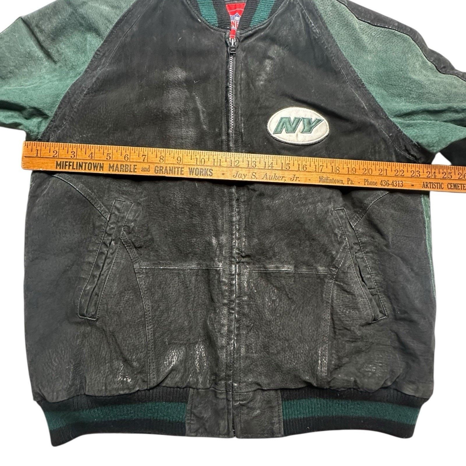 NFL Vintage 90’s NFL New York Jets Leather Jacket Size Large Size US L / EU 52-54 / 3 - 5 Thumbnail