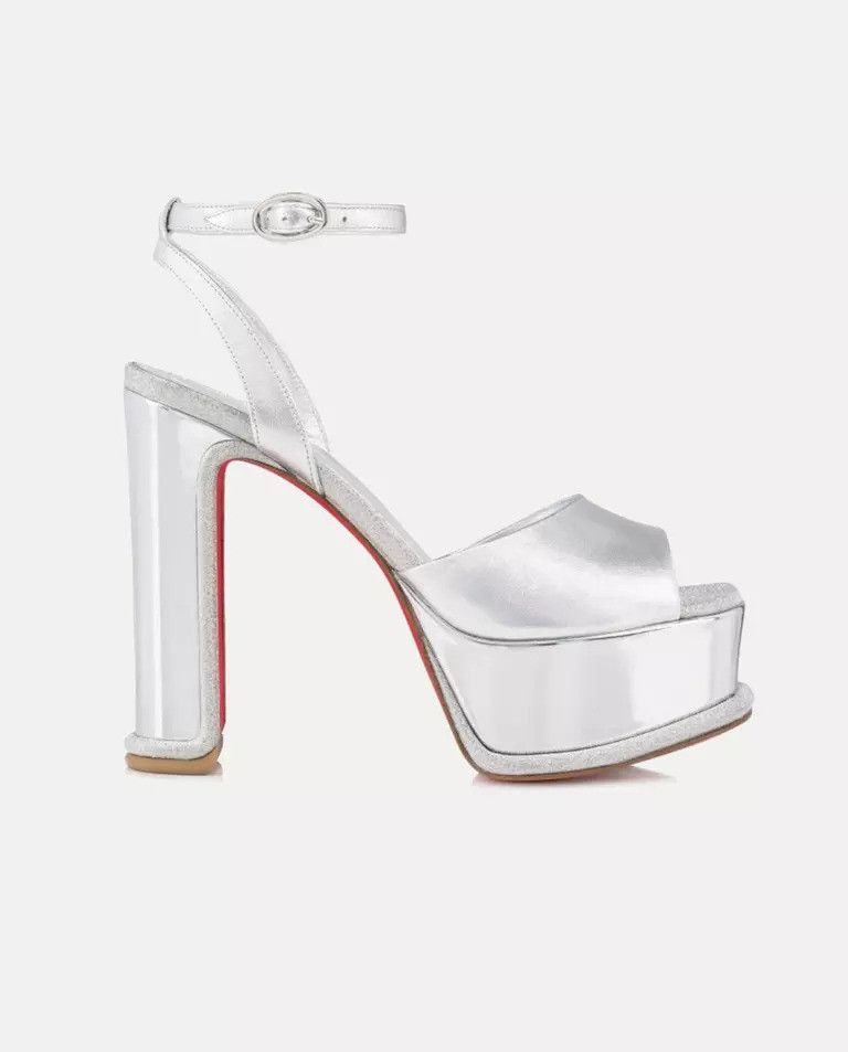 Christian Louboutin o1s1wg110924 Heeled Sandals in Silver Size US 9 / IT 39 - 1 Thumbnail