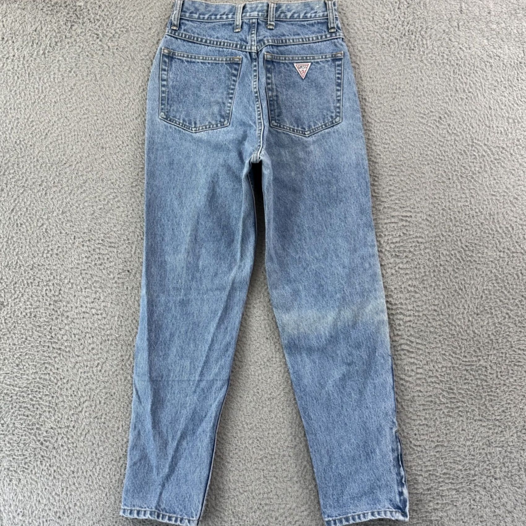 Guess VINTAGE Guess Jeans Womens 27 Blue Tapered Bootcut 80s High Rise Mom Denim Zip Shirt Size 27" / US 4 / IT 40 - 6 Thumbnail