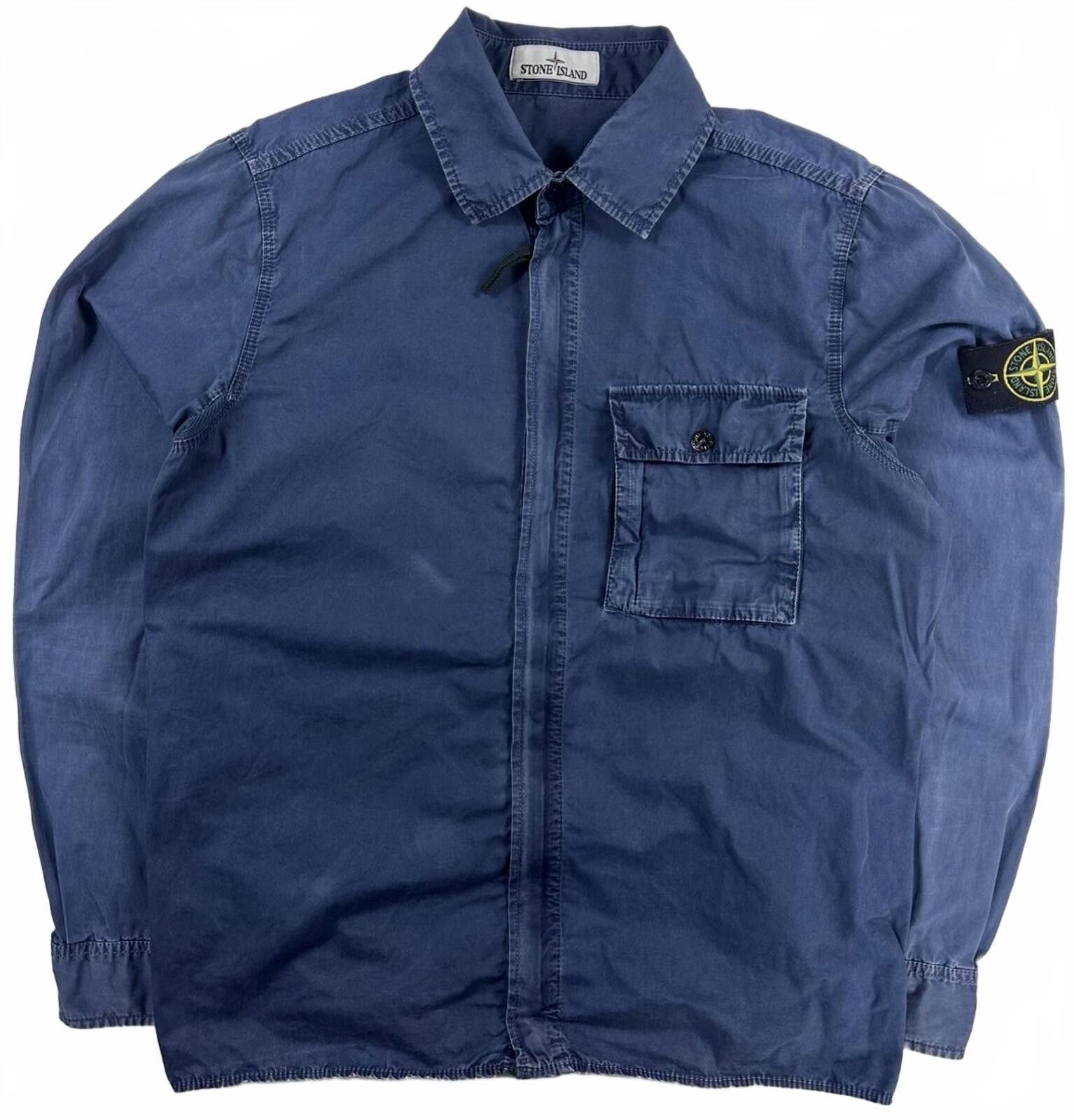 Stone Island Stone Island Zip Up Cotton Overshirt Blue Medium Size US M / EU 48-50 / 2 - 1 Thumbnail