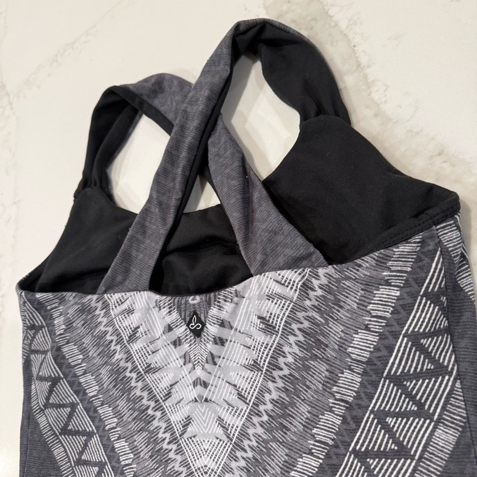 Prana Prana Phoebe Strappy Athletic Tank Top Womens Small Gray Geo Size S / US 4 / IT 40 - 7 Thumbnail