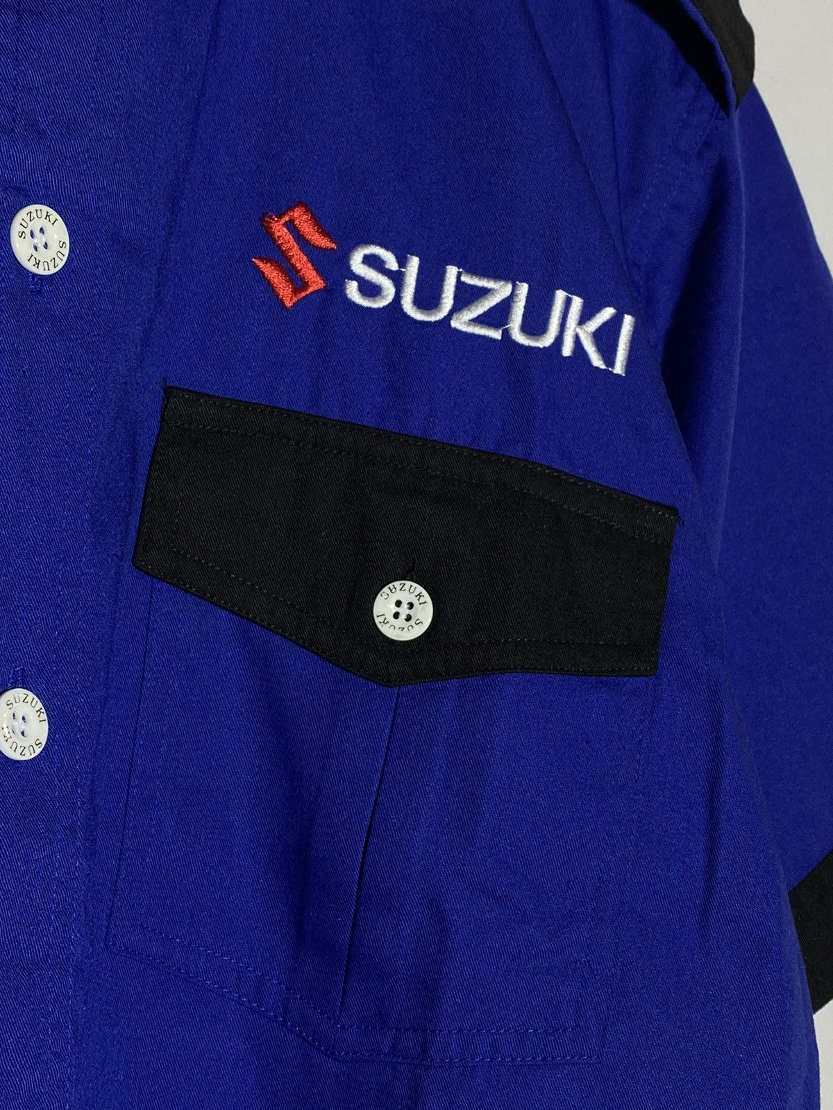 Japanese Brand Vintage Suzuki Pirelli Team racing moto shirt Size US L / EU 52-54 / 3 - 7 Thumbnail