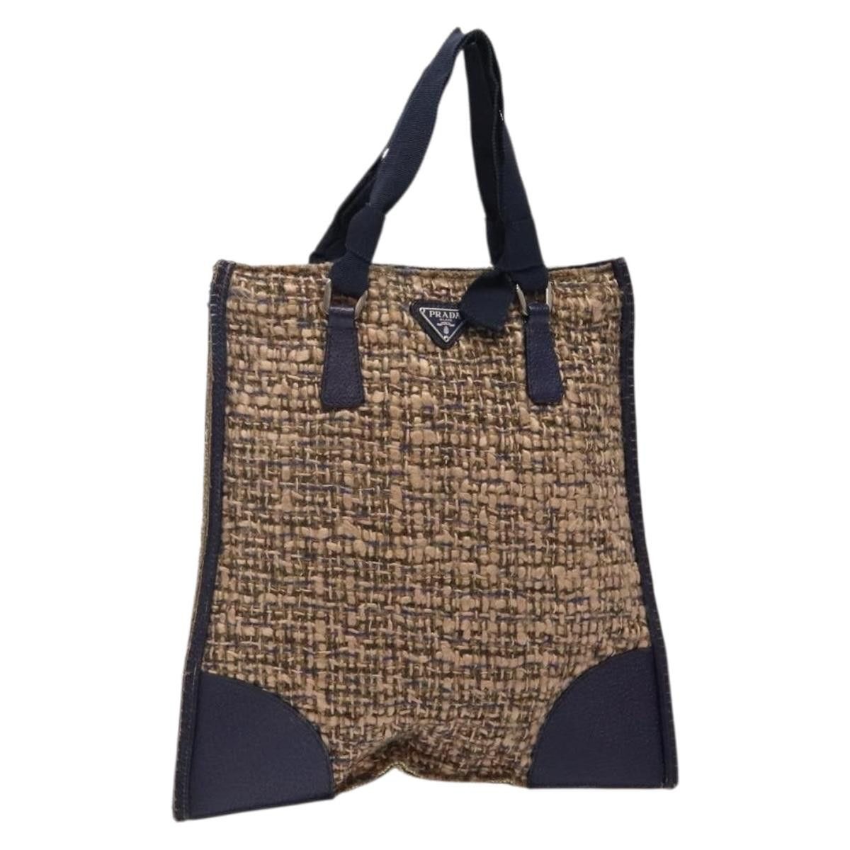 Prada PRADA Hand Bag Tweed Beige Silver Size ONE SIZE - 1 Thumbnail