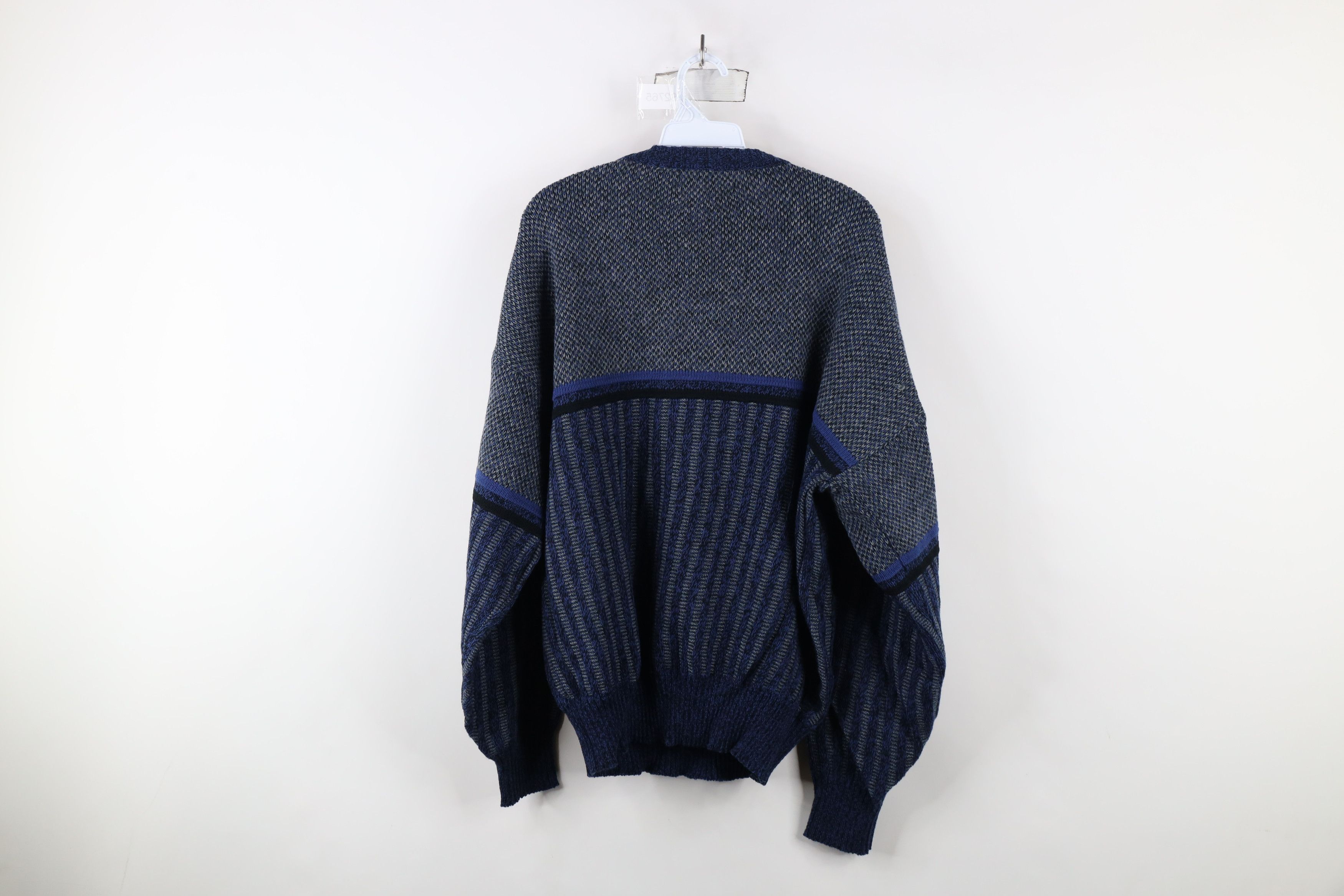 Vintage Vintage 90s Streetwear Block Ribbed Knit Crewneck Sweater Size US L / EU 52-54 / 3 - 6 Thumbnail