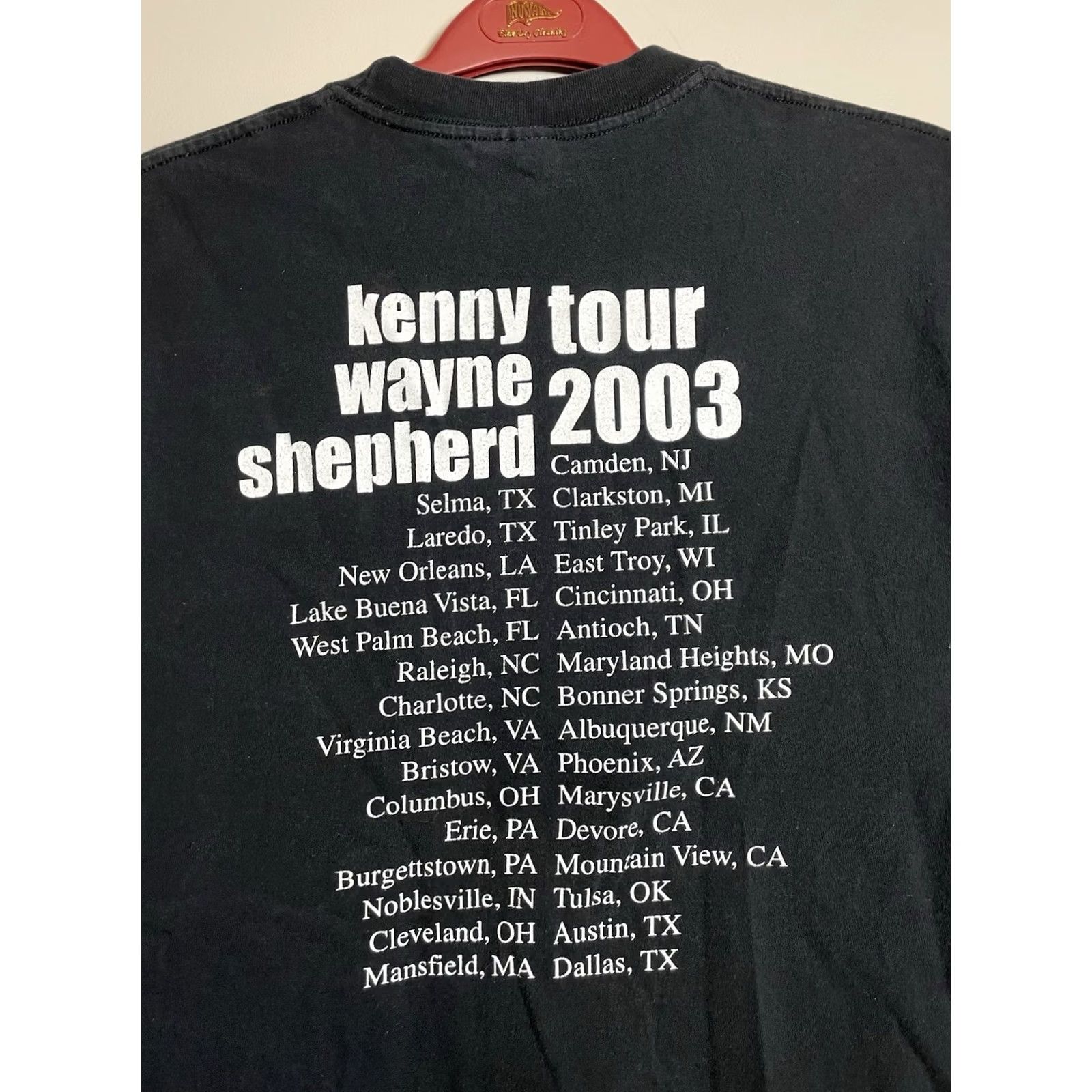 Delta VINTAGE Kenny Wayne Shepherd Double Trouble Tour T-Shirt XL Black Men Short Sleeve Cotton 2003 20s Distressed Mens Size US XL / EU 56 / 4 - 6 Thumbnail