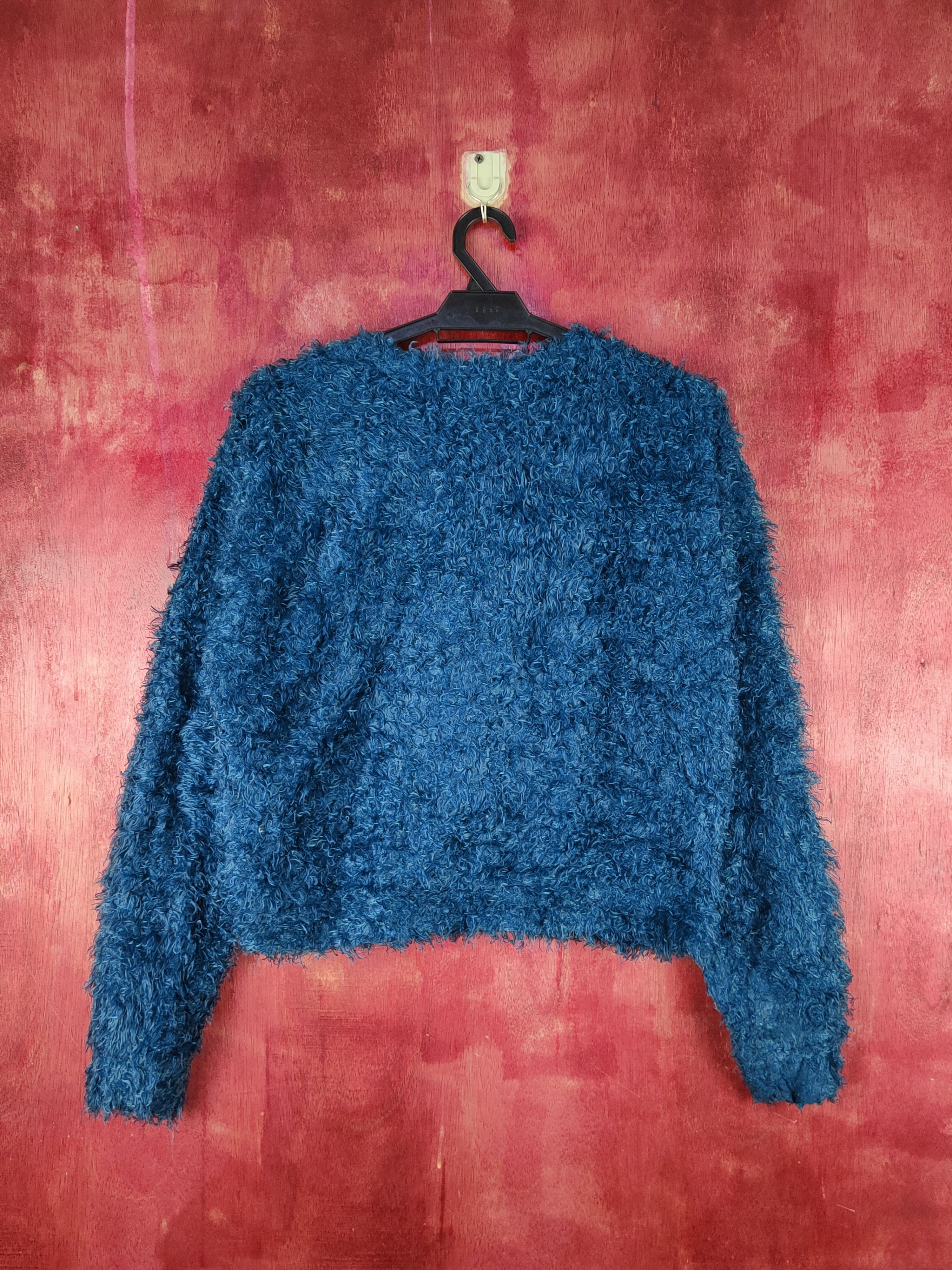 Japanese Brand Dreamy Minx Turquoise Fur Mohair Knitwear Cardigan #S1994 Size M / US 6-8 / IT 42-44 - 7 Thumbnail
