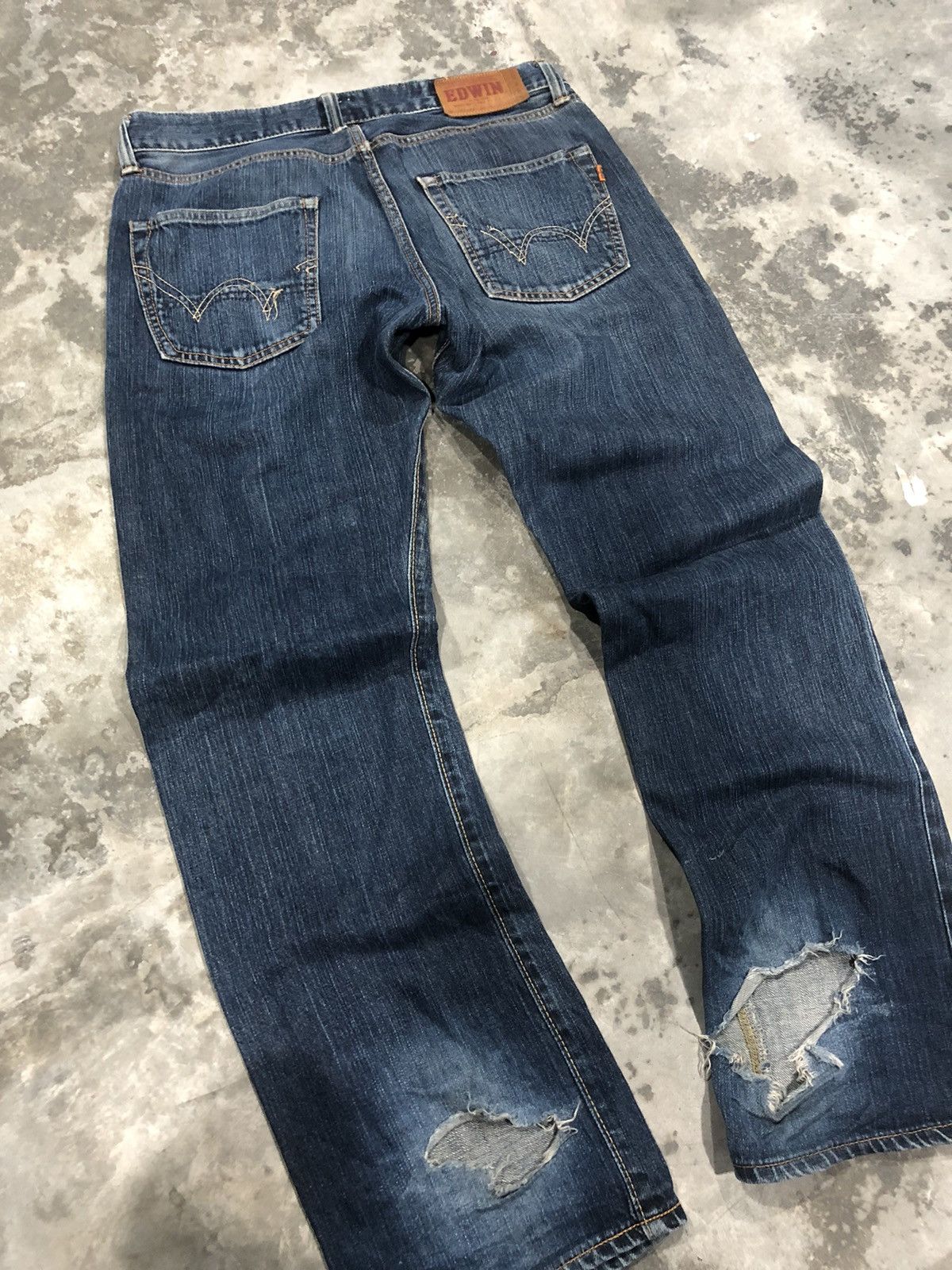 Edwin × Vintage Edwin 505Z Denim Jeans Distressed Size US 34 / EU 50 - 2 Thumbnail