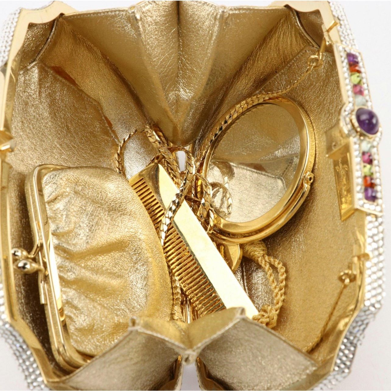 Judith Leiber Judith Leiber Convertible Minaudière with Gemstone & Crystal Size ONE SIZE - 6 Thumbnail