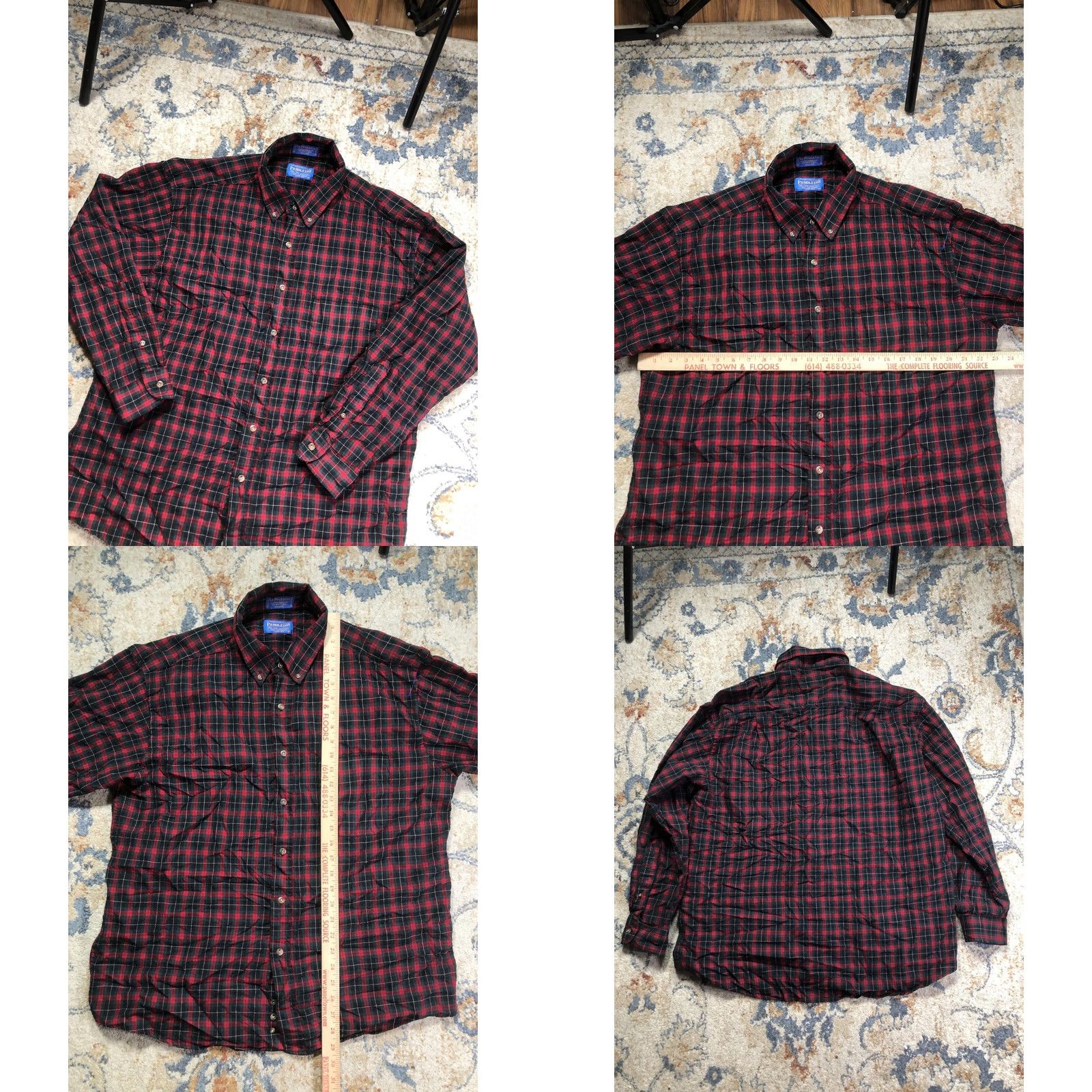 Pendleton VINTAGE Pendleton Shirt Mens XL Red Green Plaid Wool Long Sleeve Button-Down Shirt Size US XL / EU 56 / 4 - 8 Thumbnail