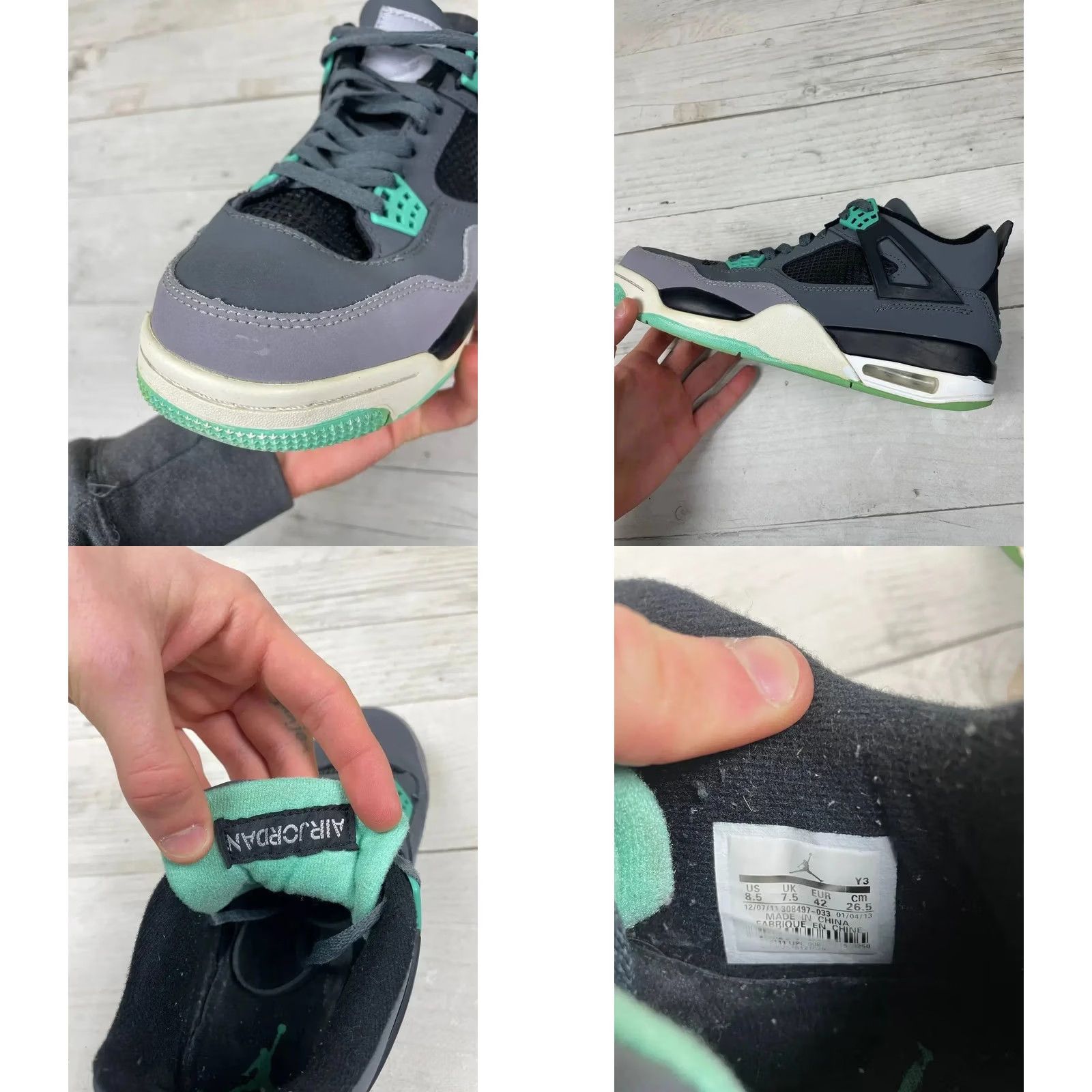 Jordan Brand Jordan Air Jordan 4 Retro Green Glow Sneakers Men US 8.5 Size US 9 / EU 42 - 10 Thumbnail