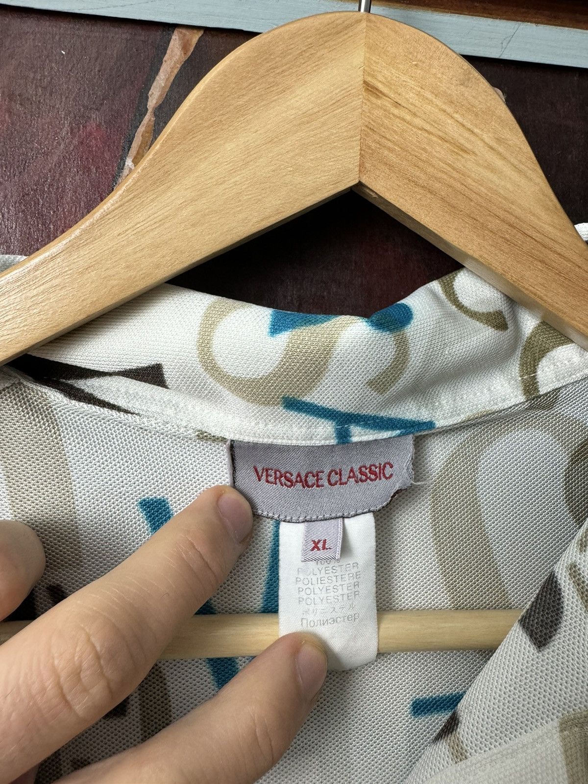 Versace Versace Classic Polo Tee Fullprint Logo Luxury Designer Hype Size US XL / EU 56 / 4 - 3 Thumbnail