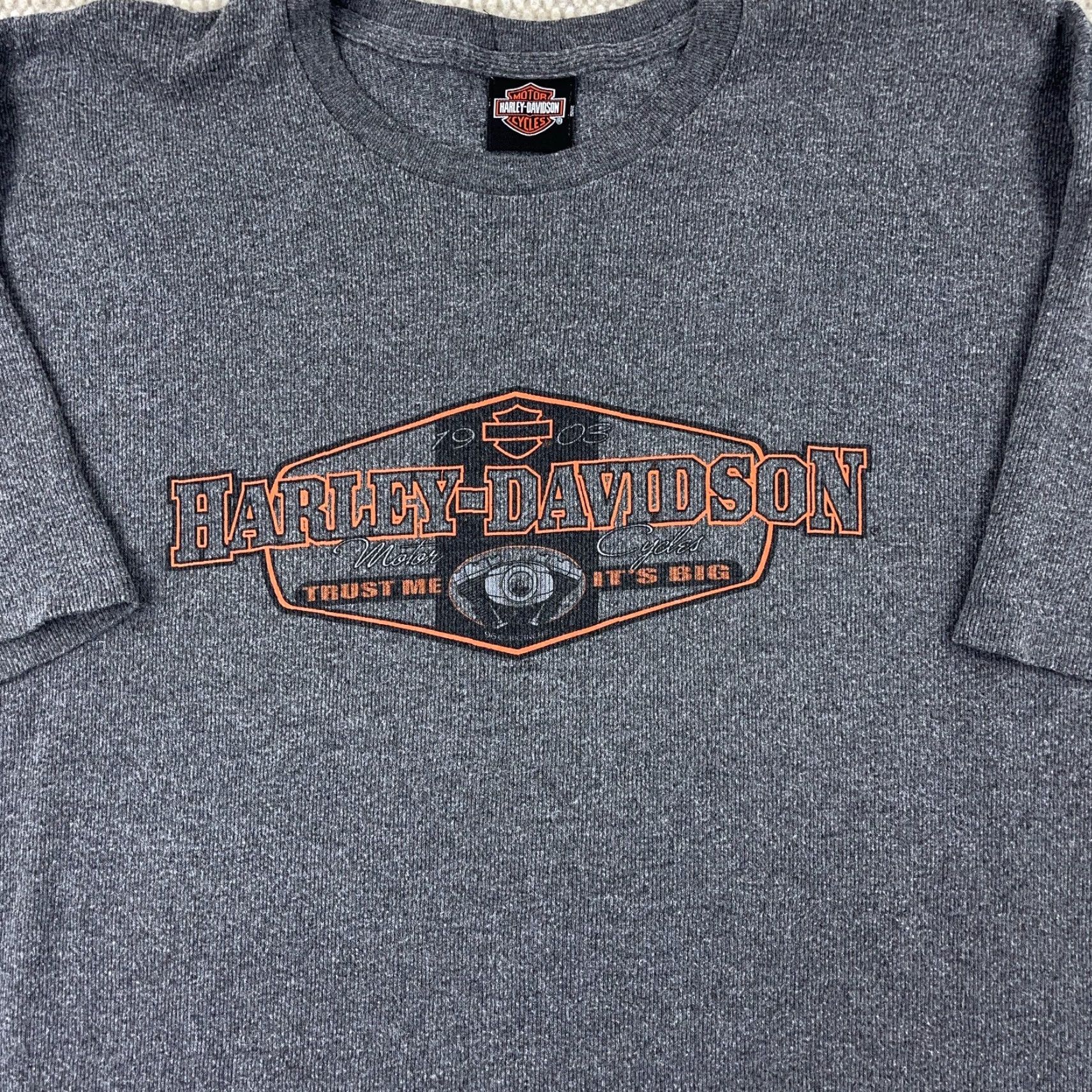 Harley Davidson VINTAGE Harley-Davidson Shirt Men 2XL Gray Crew Neck Graphic Print USA 80s Biker Tee Mens Size US XXL / EU 58 / 5 - 3 Thumbnail