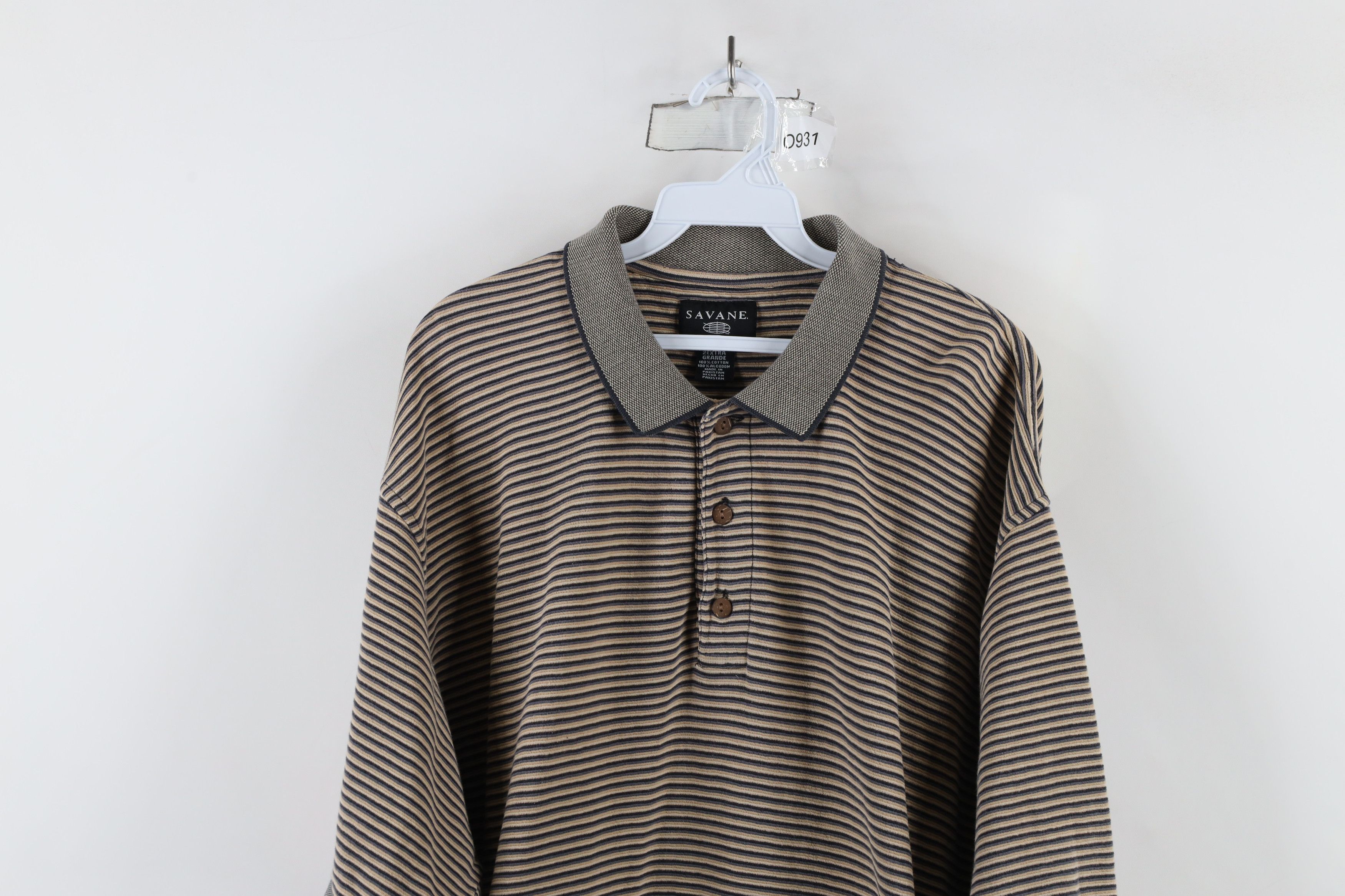 Vintage Vintage 90s Streetwear Striped Ribbed Knit Golf Polo Shirt Size US XXL / EU 58 / 5 - 2 Thumbnail