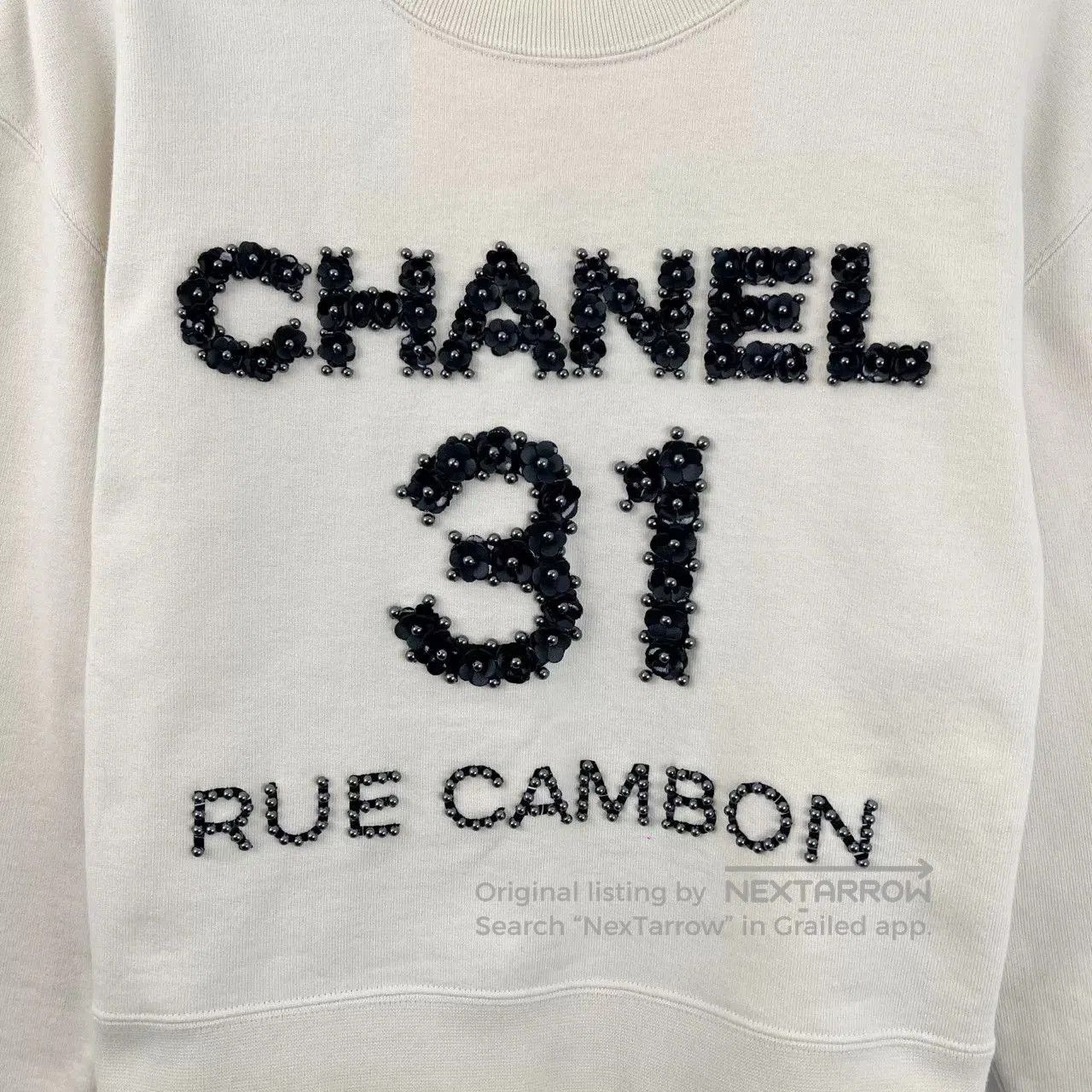 Chanel Chanel Letter Camellia Beaded Sweatshirt. Size US XS / EU 42 / 0 - 4 Thumbnail