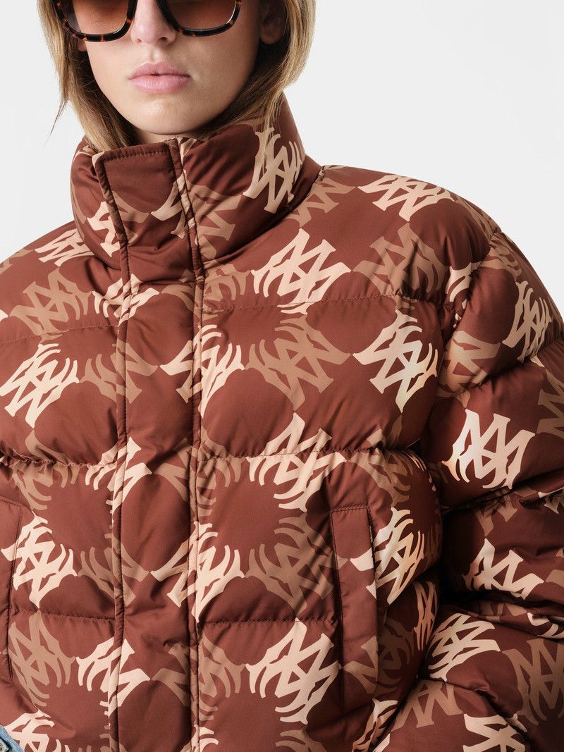Amiri o1orln1125 MA Quad Cropped Down Jacket in Brown/White Size XL / US 12-14 / IT 48-50 - 5 Thumbnail