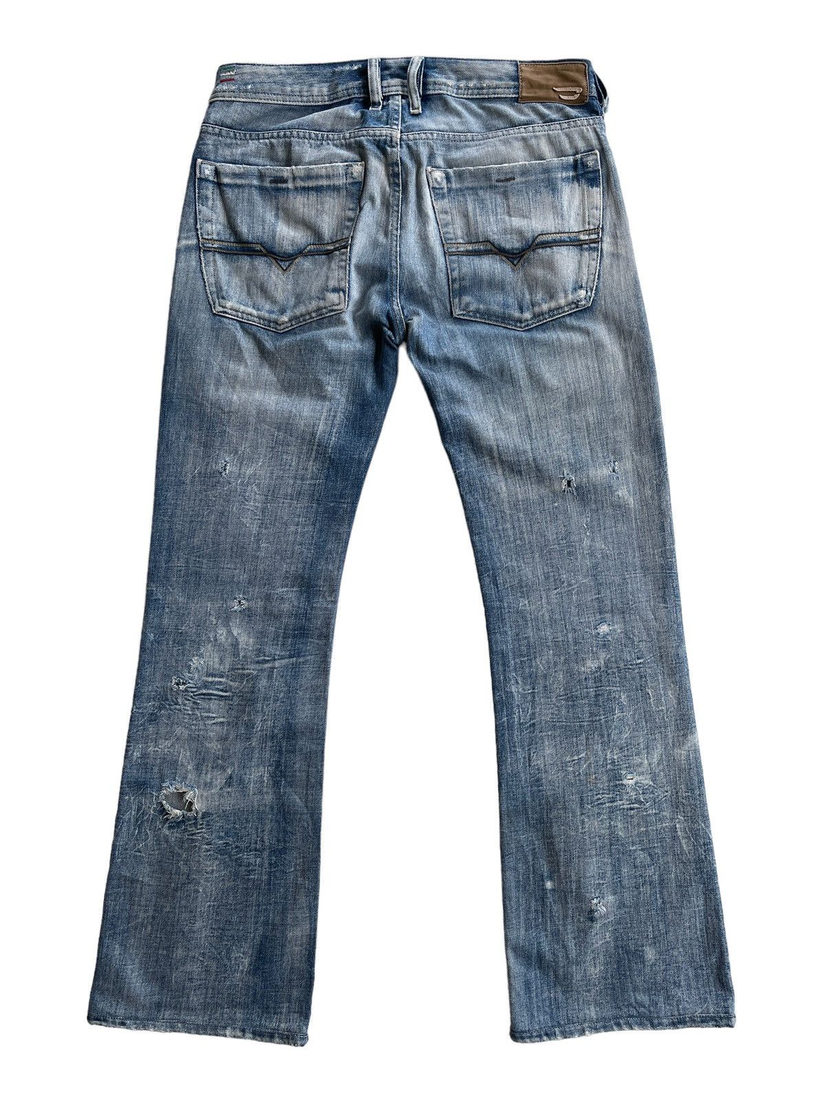 Diesel Diesel Zathan Distressed Flare Denim Size US 30 / EU 46 - 4 Thumbnail