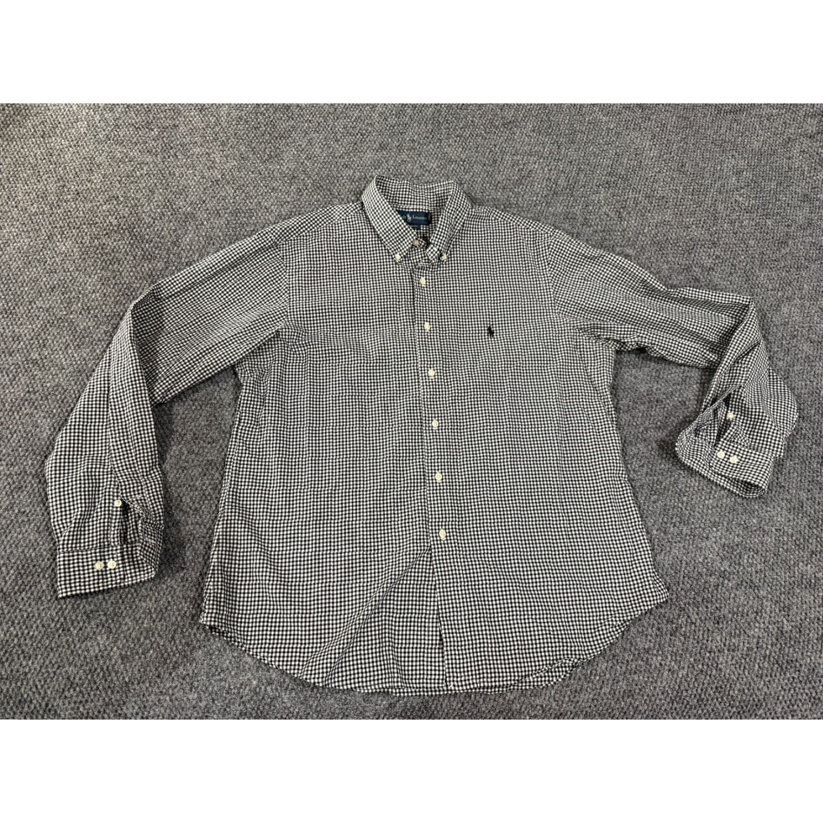 Ralph Lauren Ralph Lauren Button Up Shirt Mens 17 36/37 Black White Gingham Check Long Sleeve Dress Shirt Casual Business Classic Cotton, Regular Fit Size US XL / EU 56 / 4 - 2 Thumbnail
