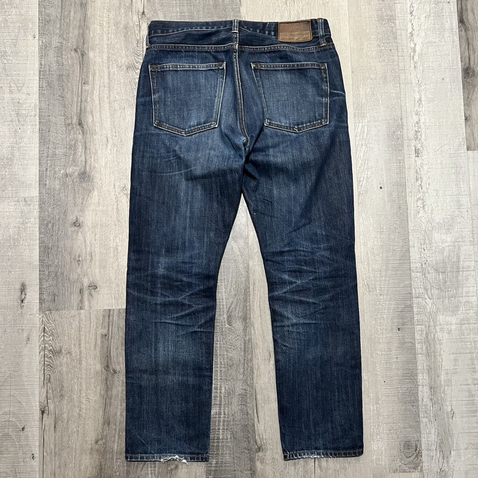 J.Crew J. Crew 770 Dark Wash Raw Indigo Jeans Faded Distressed Fit Size US 33 - 2 Thumbnail