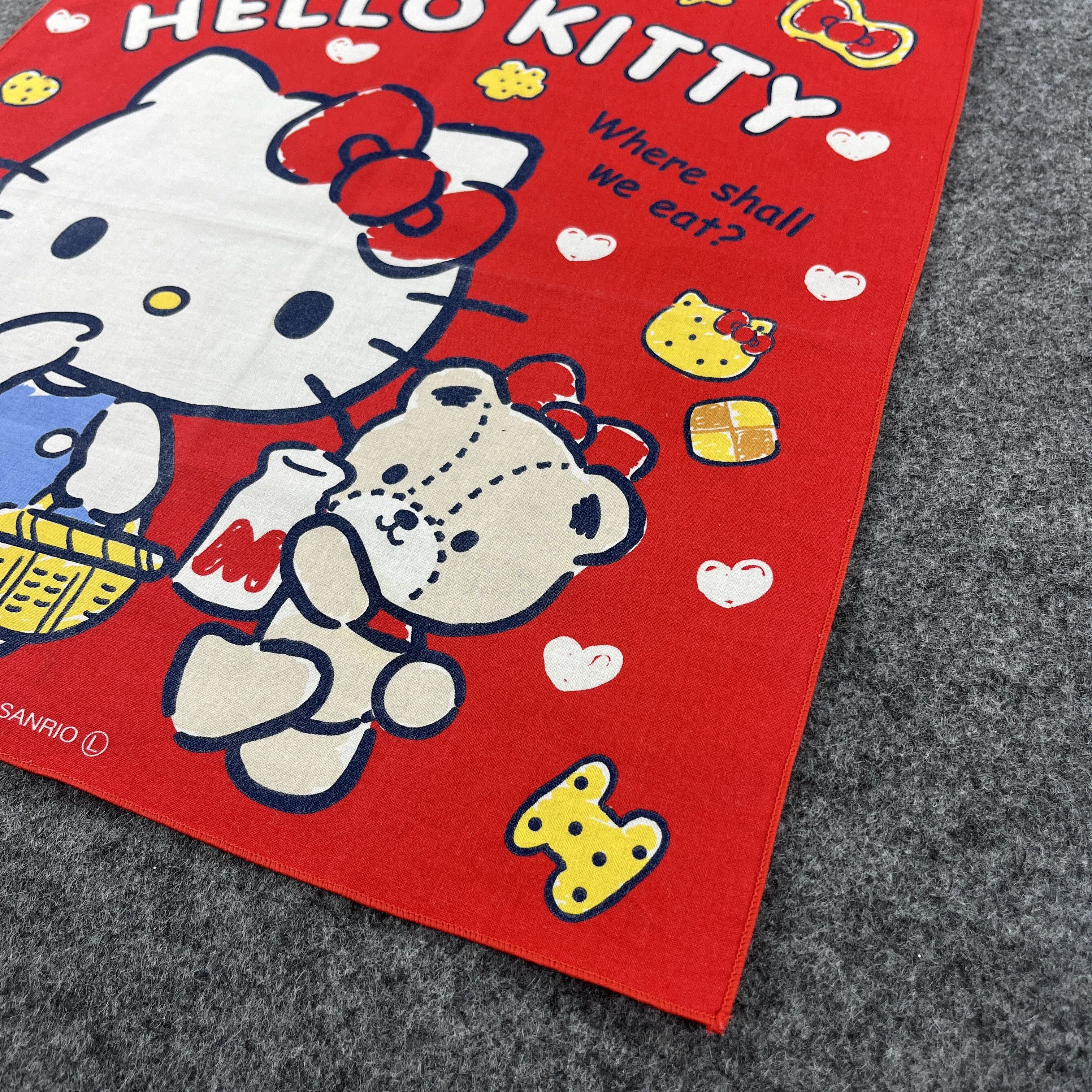 Anime × Vintage Hello Kitty Handkerchief / Bandana / Neckerchief B383 Size ONE SIZE - 4 Thumbnail