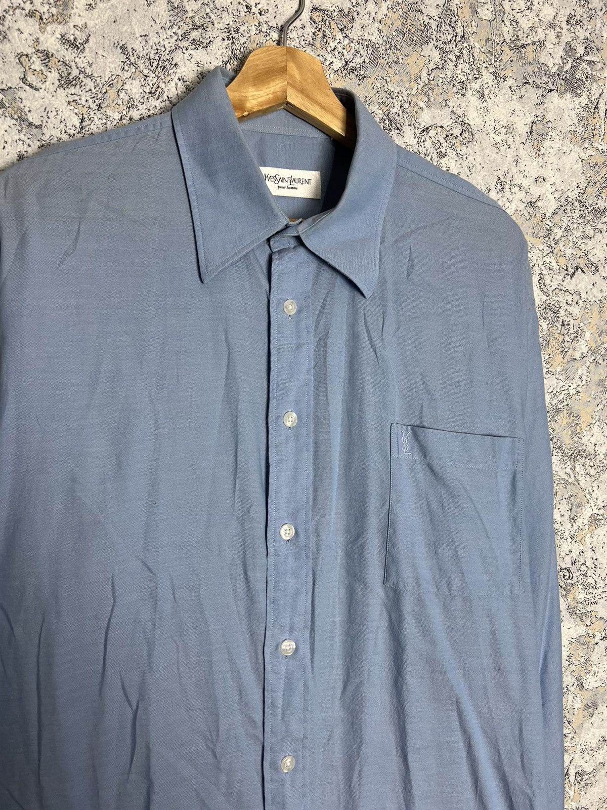 Yves Saint Laurent Yves Saint Laurent Long Sleeve Shirt Button Up YSL Size L Size US L / EU 52-54 / 3 - 2 Thumbnail