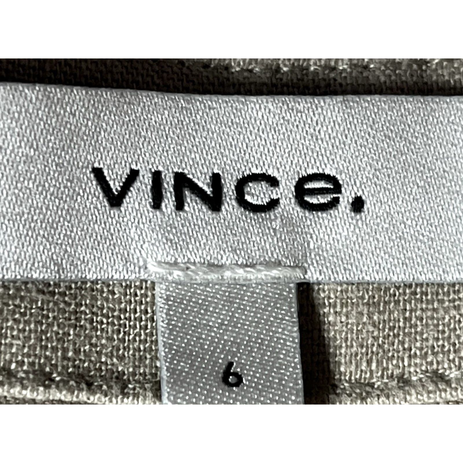 Vince Vince Wide-Leg Cropped Linen Blend Pants Beige Size 6 Women Regular Pockets Comfort Size 28" / US 6 / IT 42 - 7 Thumbnail