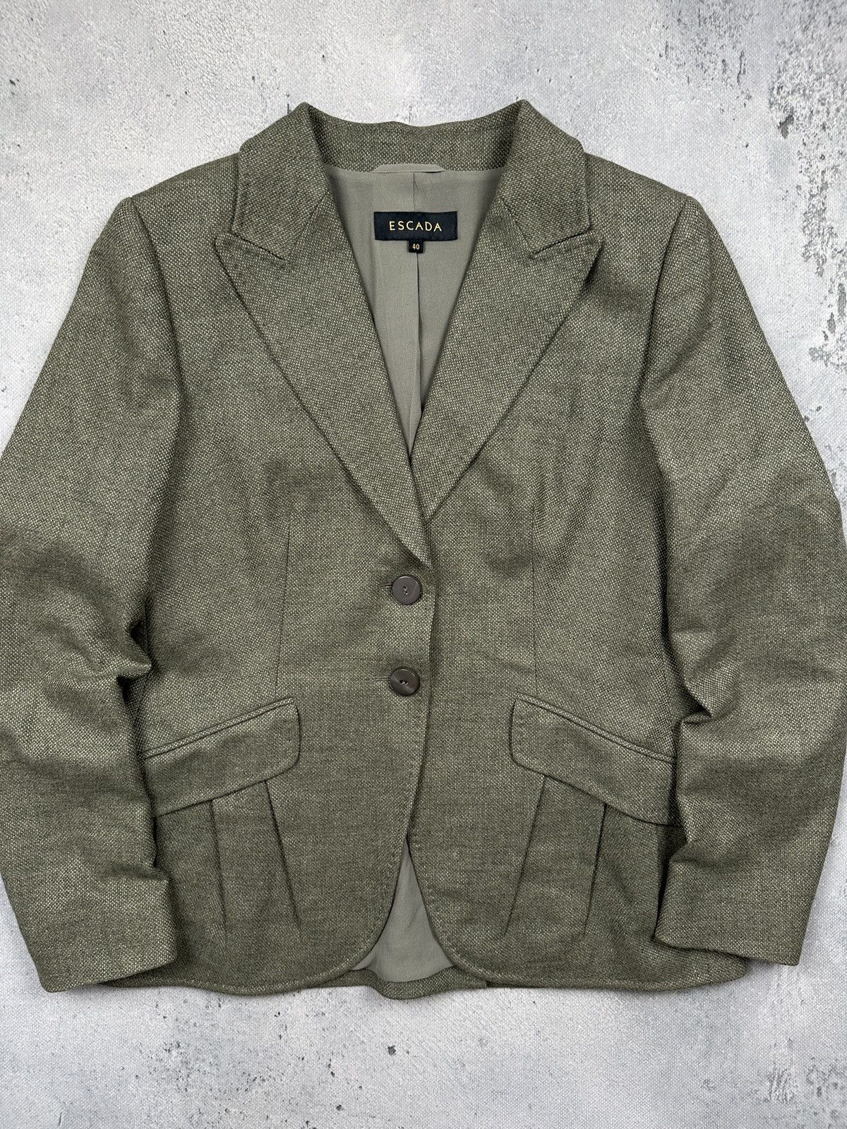 Escada Vintage Escada Virgin Wool Cashmere Silk Blazer Sable Gray Size M / US 6-8 / IT 42-44 - 17 Thumbnail