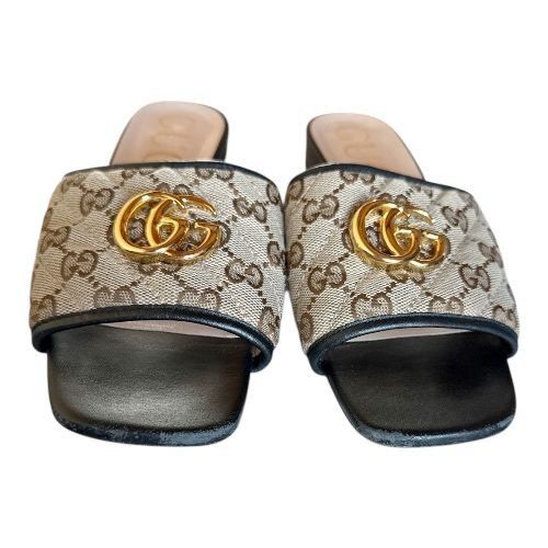 Gucci Gucci Jolie GG Mule Sandals Beige Monogram Canvas Flat Slide Size US 7 / IT 37 - 4 Thumbnail