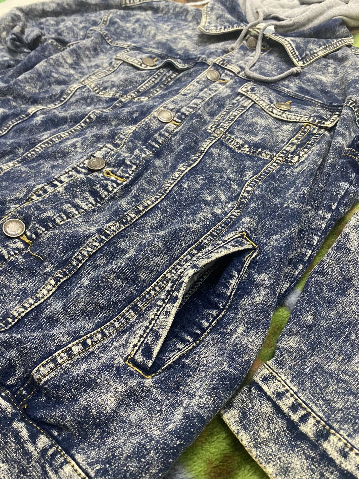 Japanese Brand ACID WASH DESIGN JACKET HOODIE PULL IN OUT DESIGN Size US L / EU 52-54 / 3 - 7 Thumbnail
